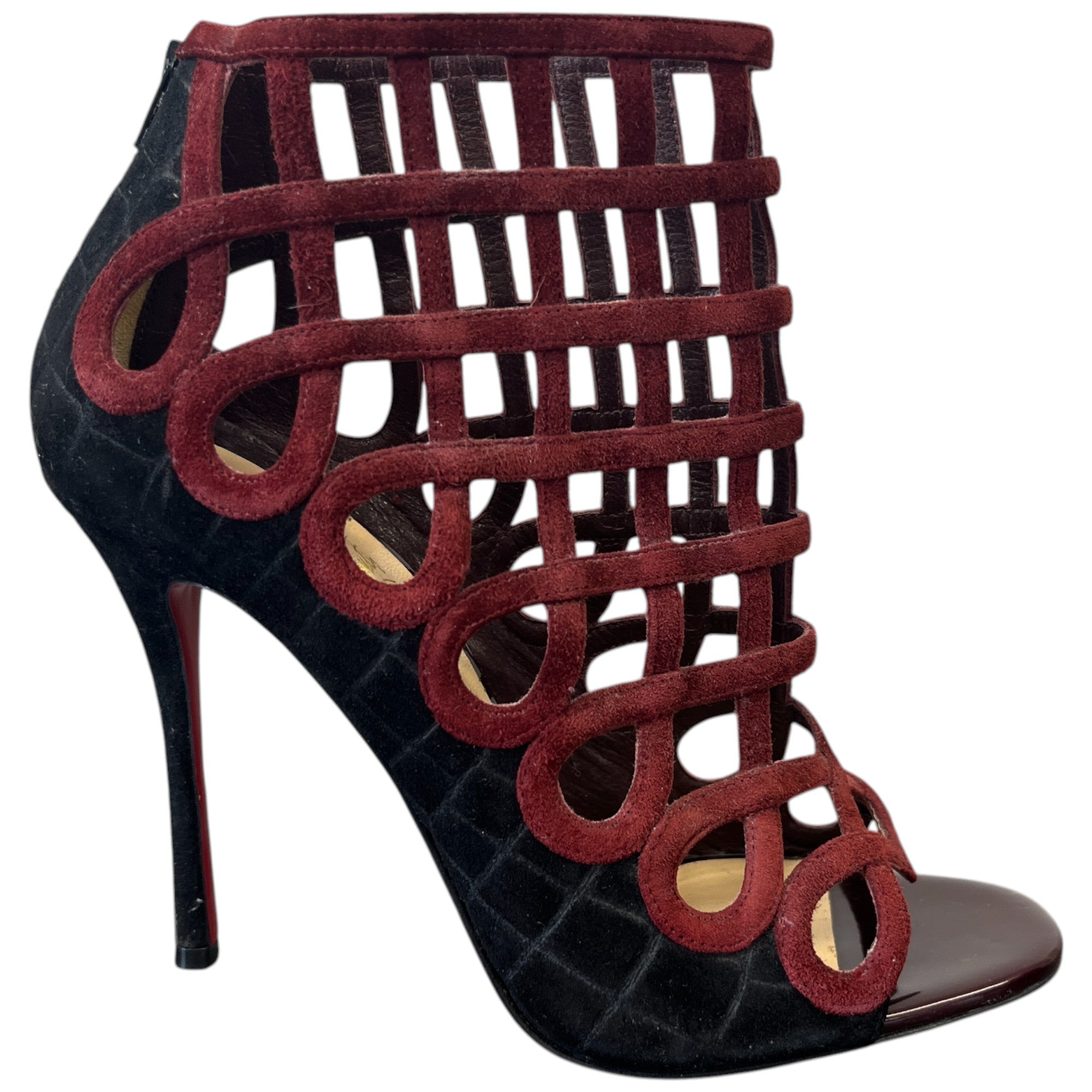 Women's Caged Heels Burgundy Size EU 38.5 / UK 5.5