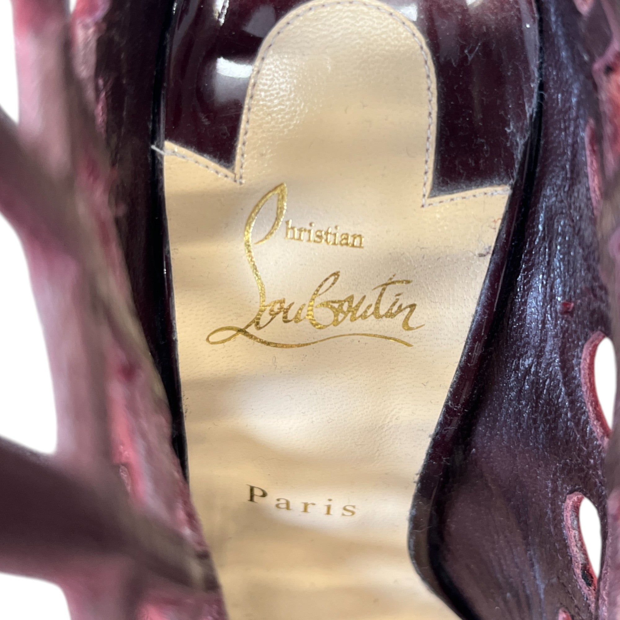 Women's Caged Heels Burgundy Size EU 38.5 / UK 5.5