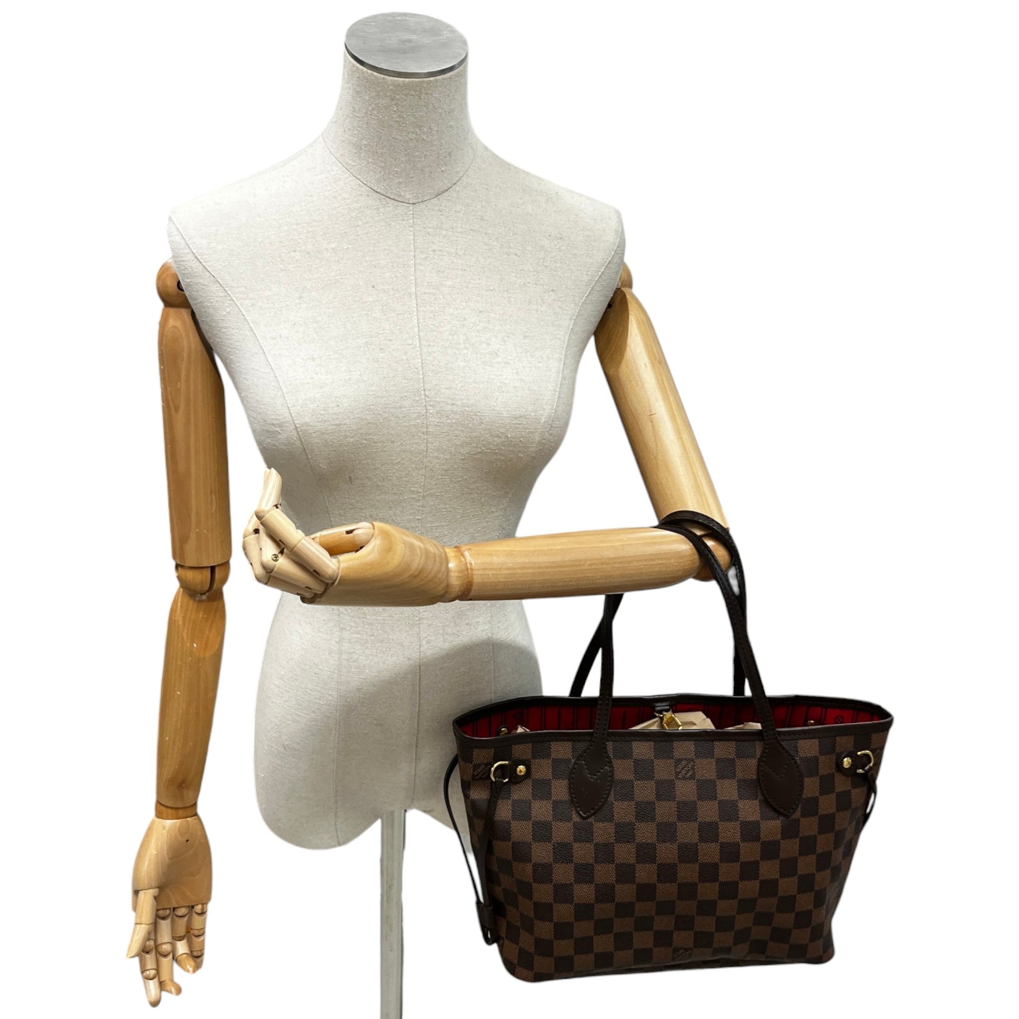 Women's Damier Ebene Neverfull Pm Tote Bag Brown