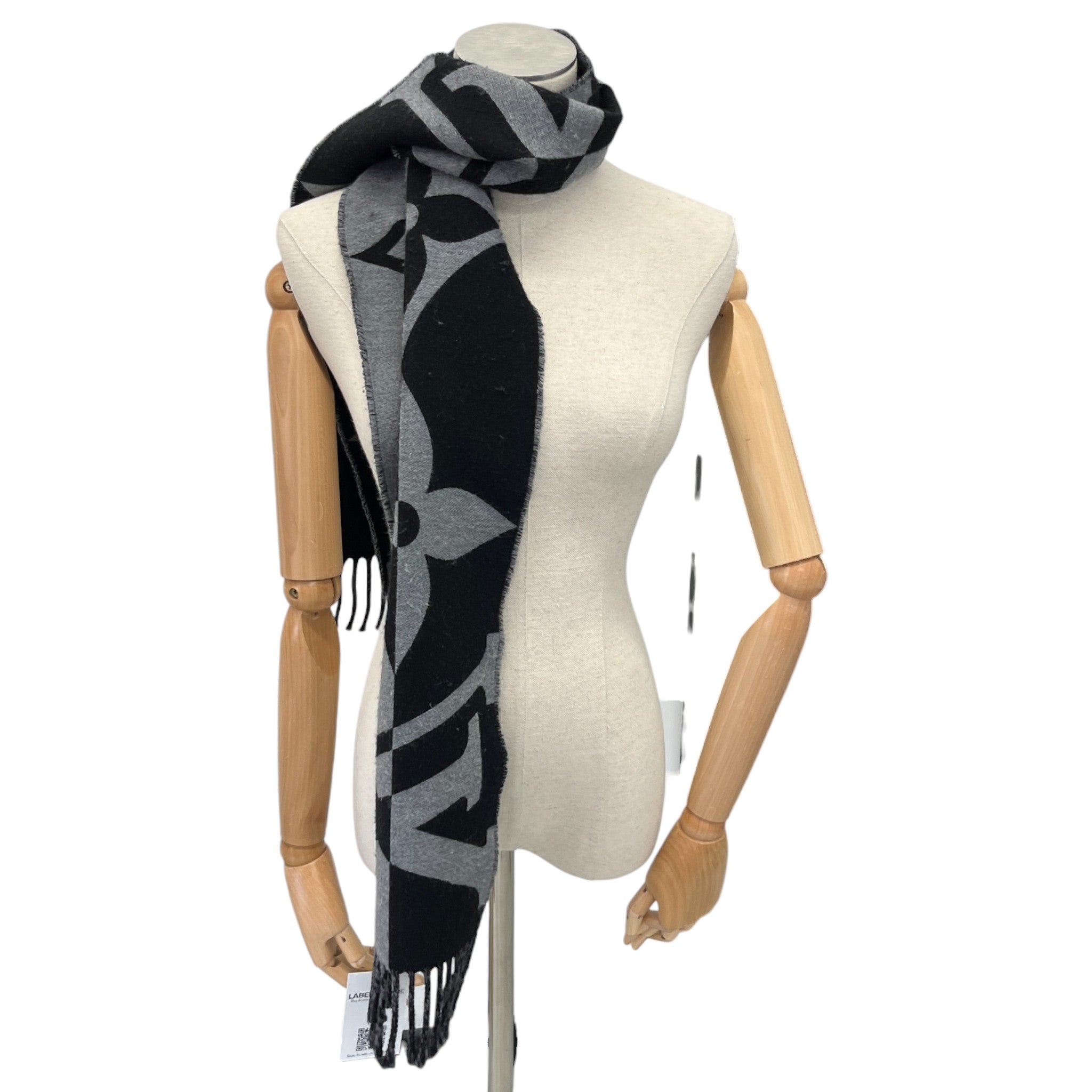 Men's Graphic Dual Scarf Black