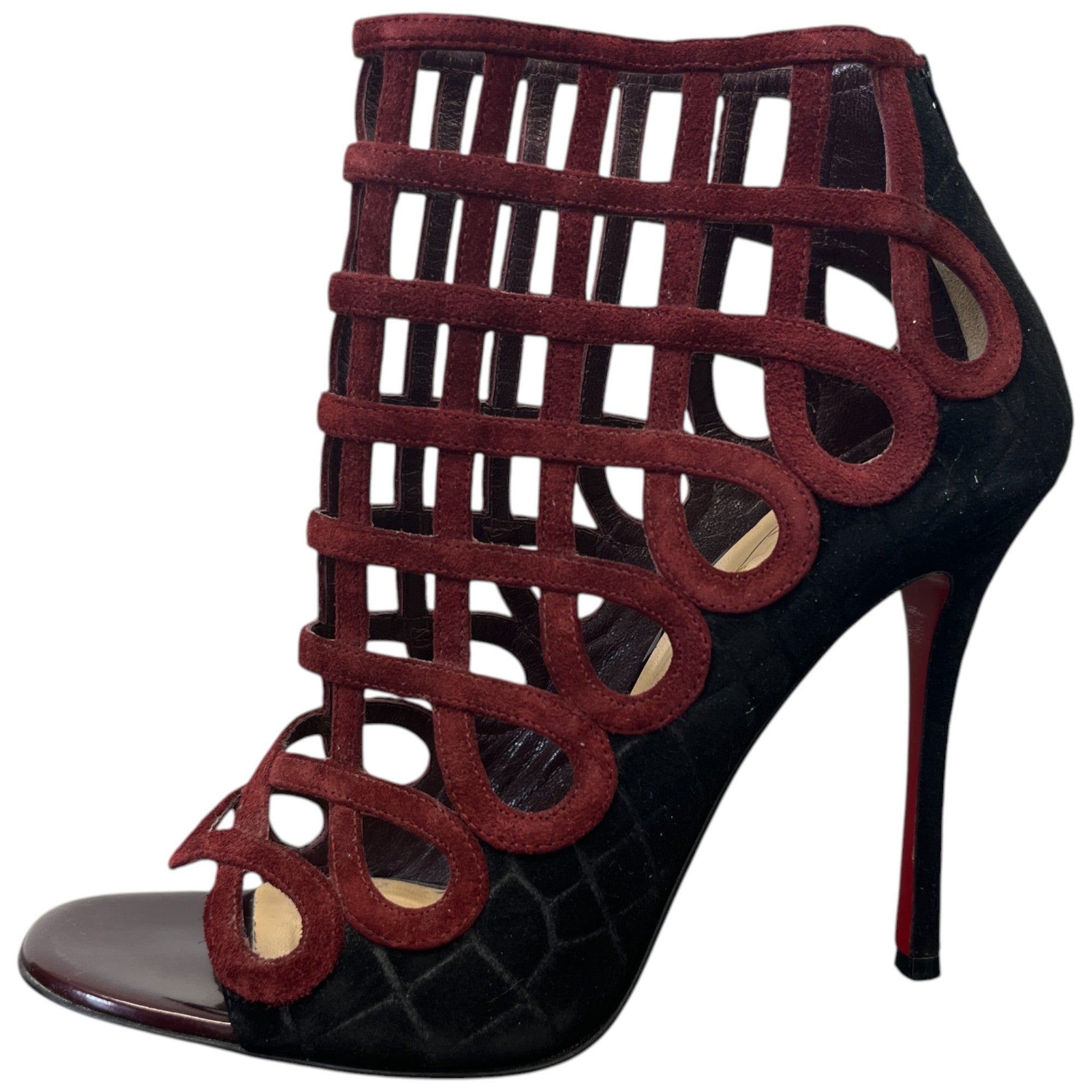 Women's Caged Heels Burgundy Size EU 38.5 / UK 5.5