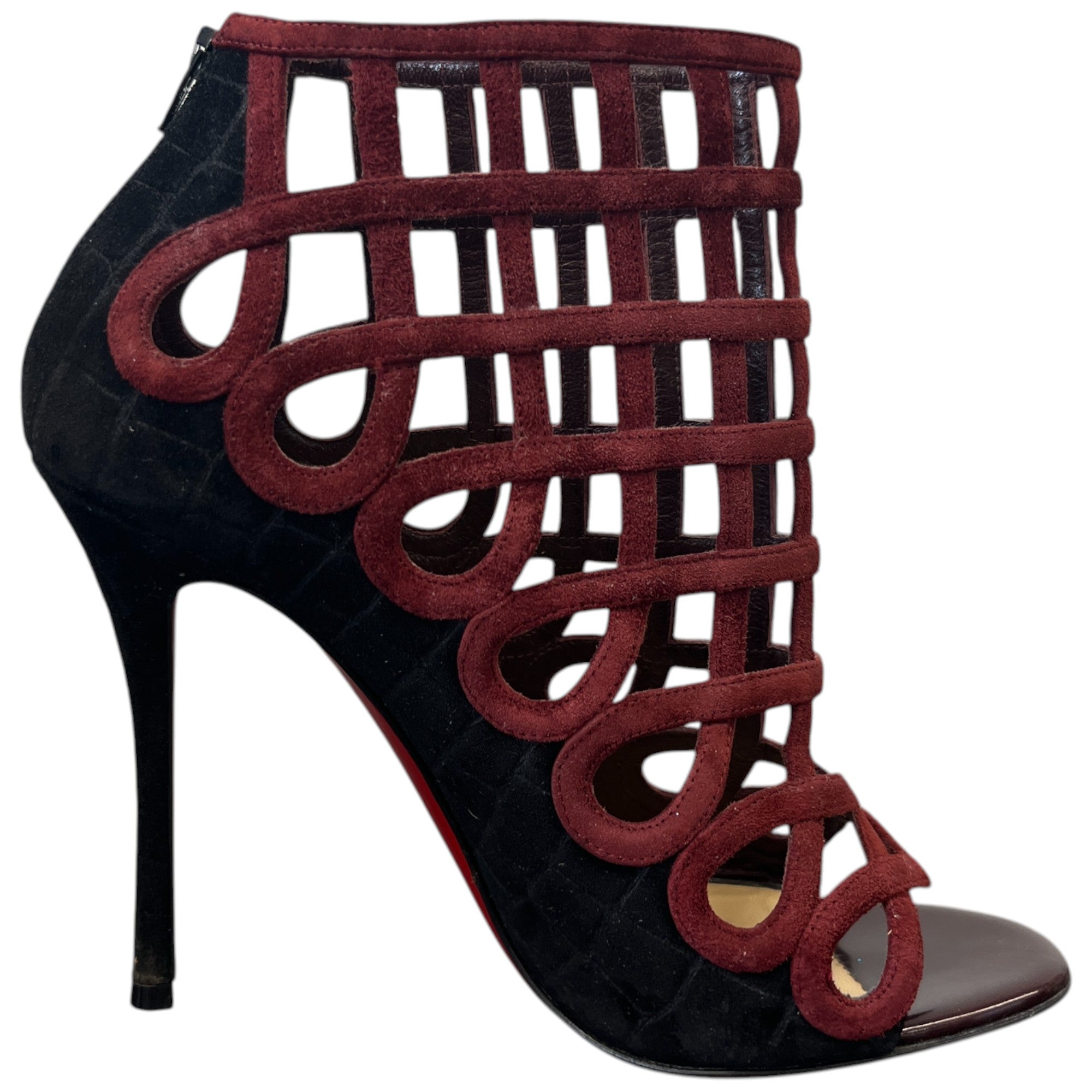 Women's Caged Heels Burgundy Size EU 38.5 / UK 5.5