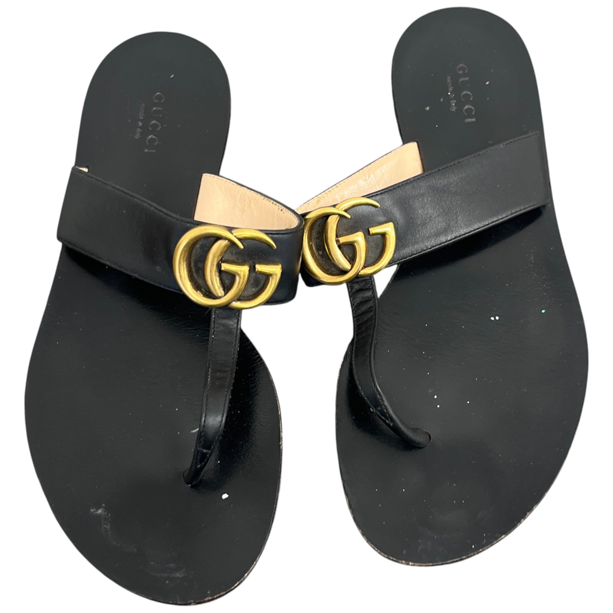 Women's Gg Marmont Thong Sandals Black Size EU 37 / UK 4