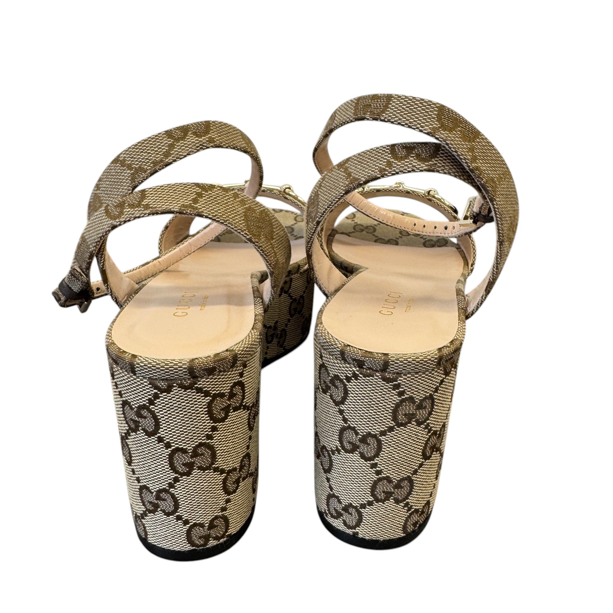 Women's Horsebit Platform Sandals Beige Size EU 37 / UK 4