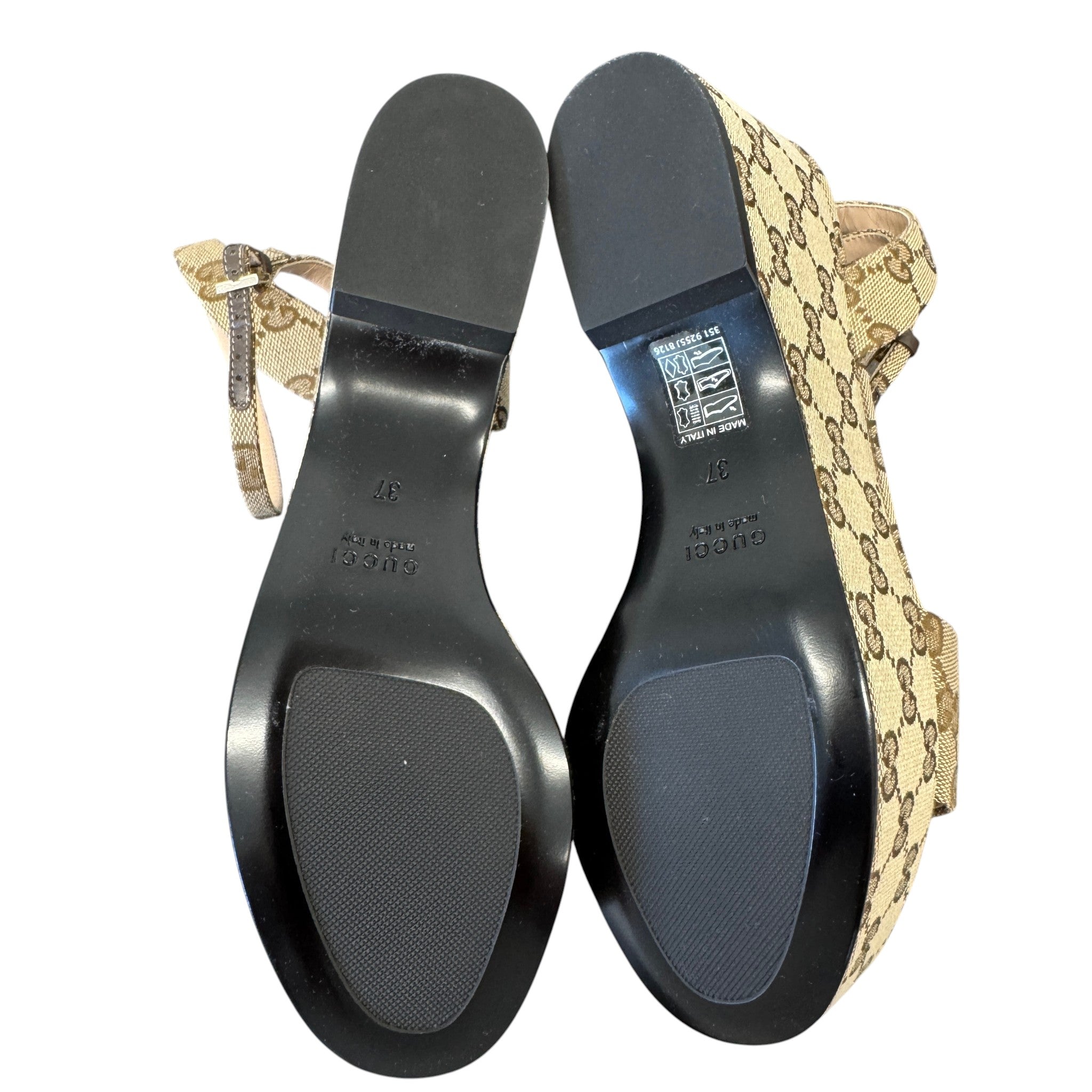 Women's Horsebit Platform Sandals Beige Size EU 37 / UK 4