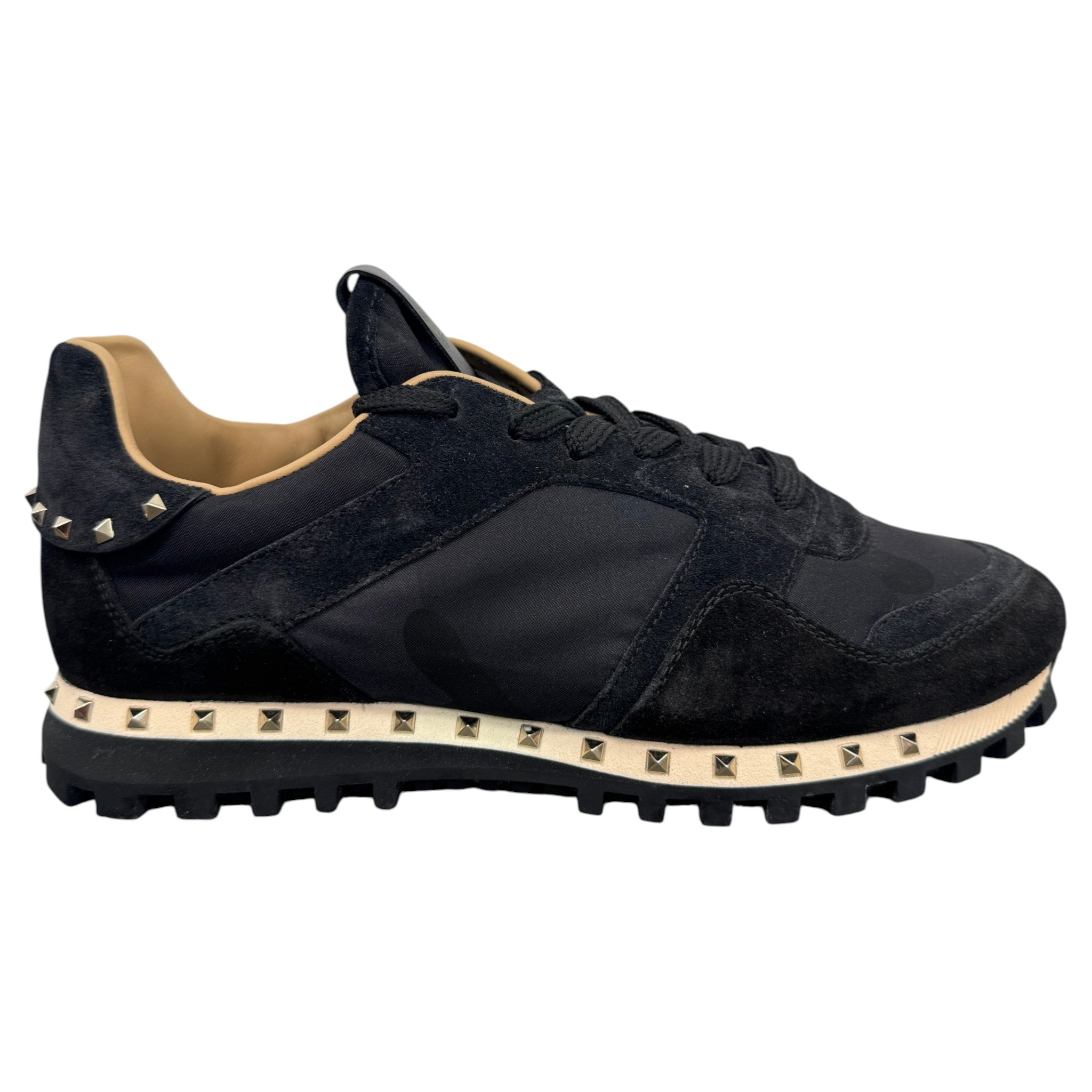 Men's Rockstud Low Trainers Black Size EU 41 / UK 7