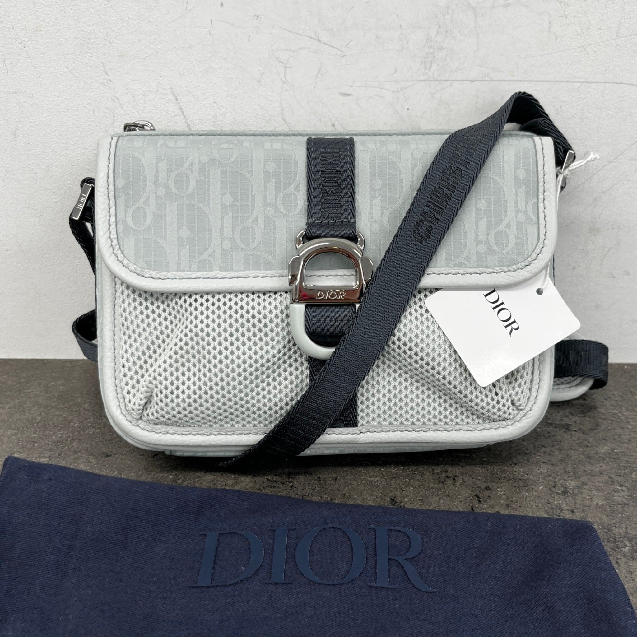 Men's Parley Oblique Mini Messenger Bag Blue