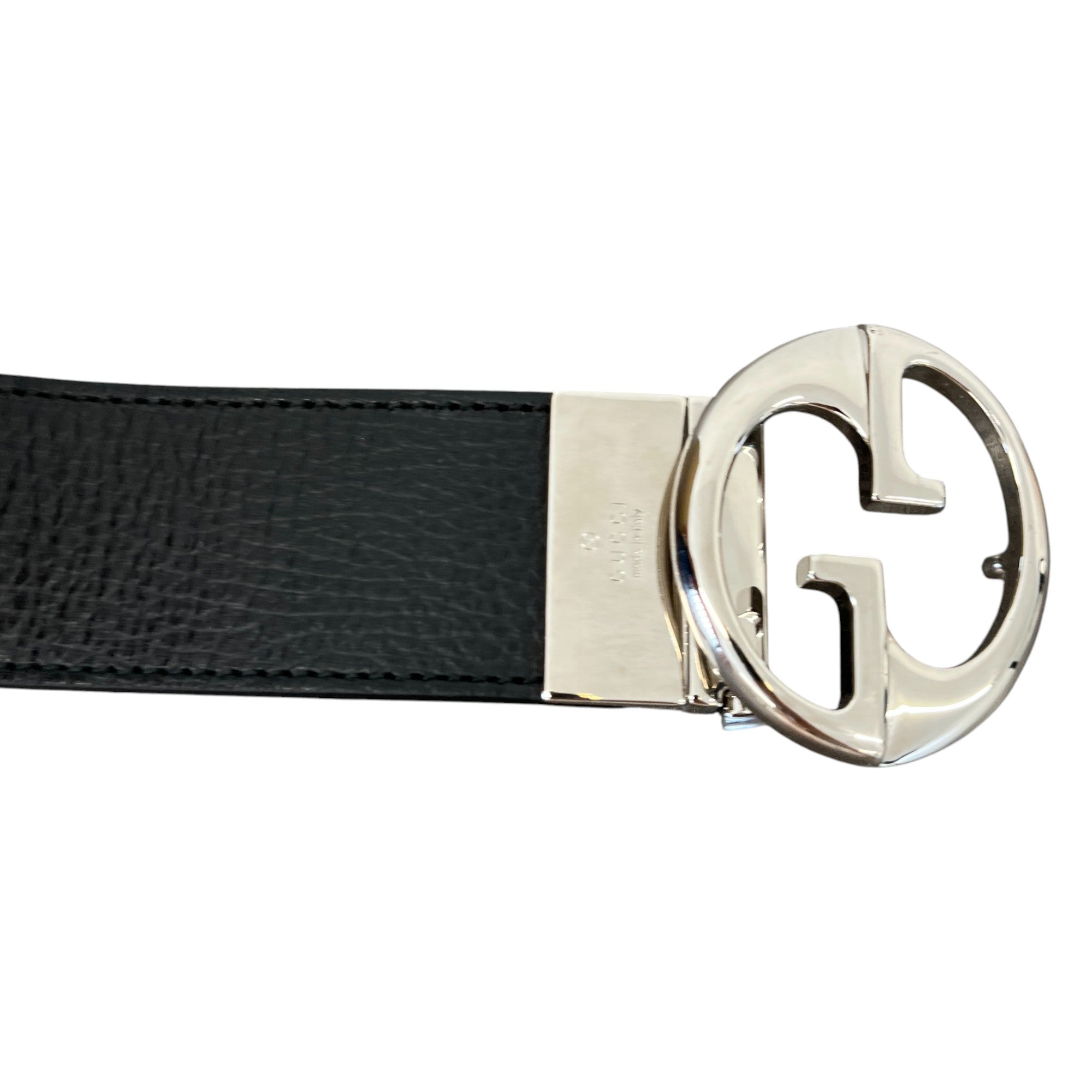 Men's Reversible Interlocking G Belt Black Size Waist 34"