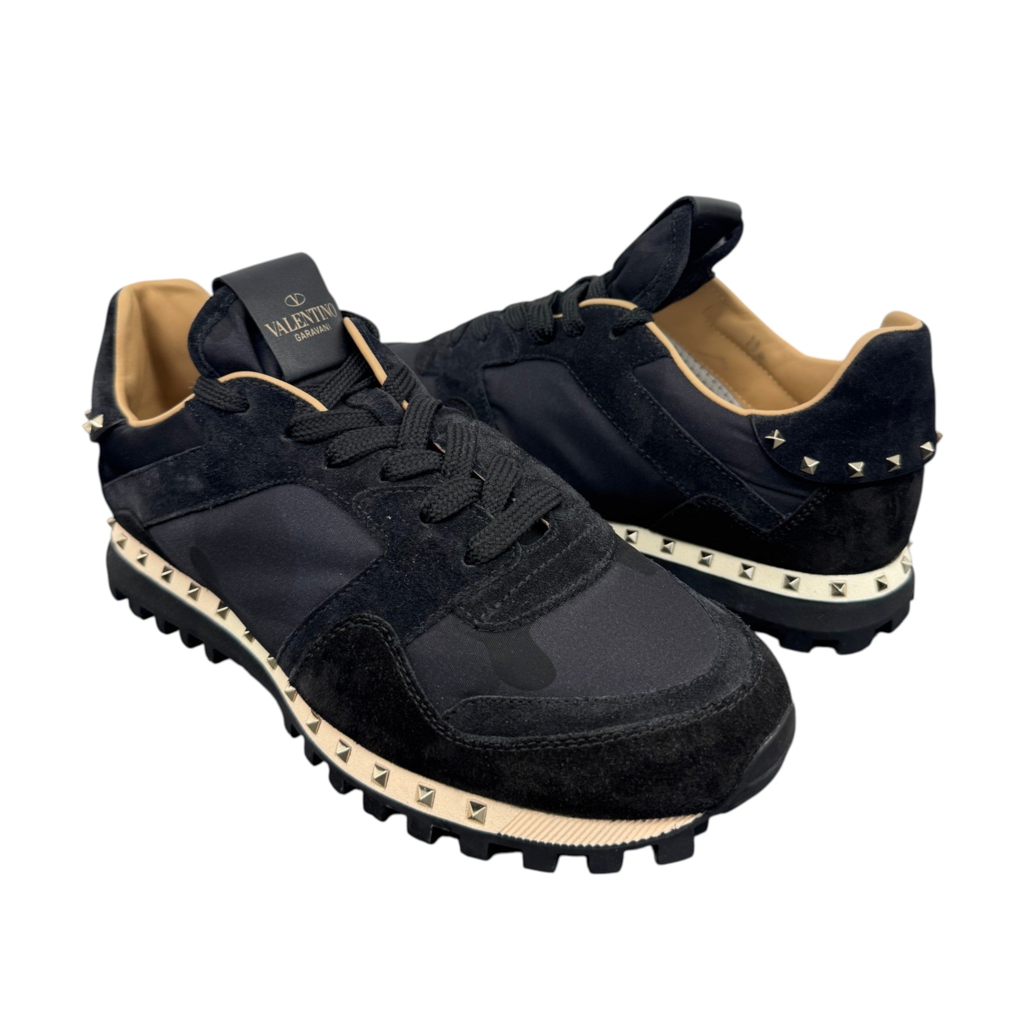 Men's Rockstud Low Trainers Black Size EU 41 / UK 7