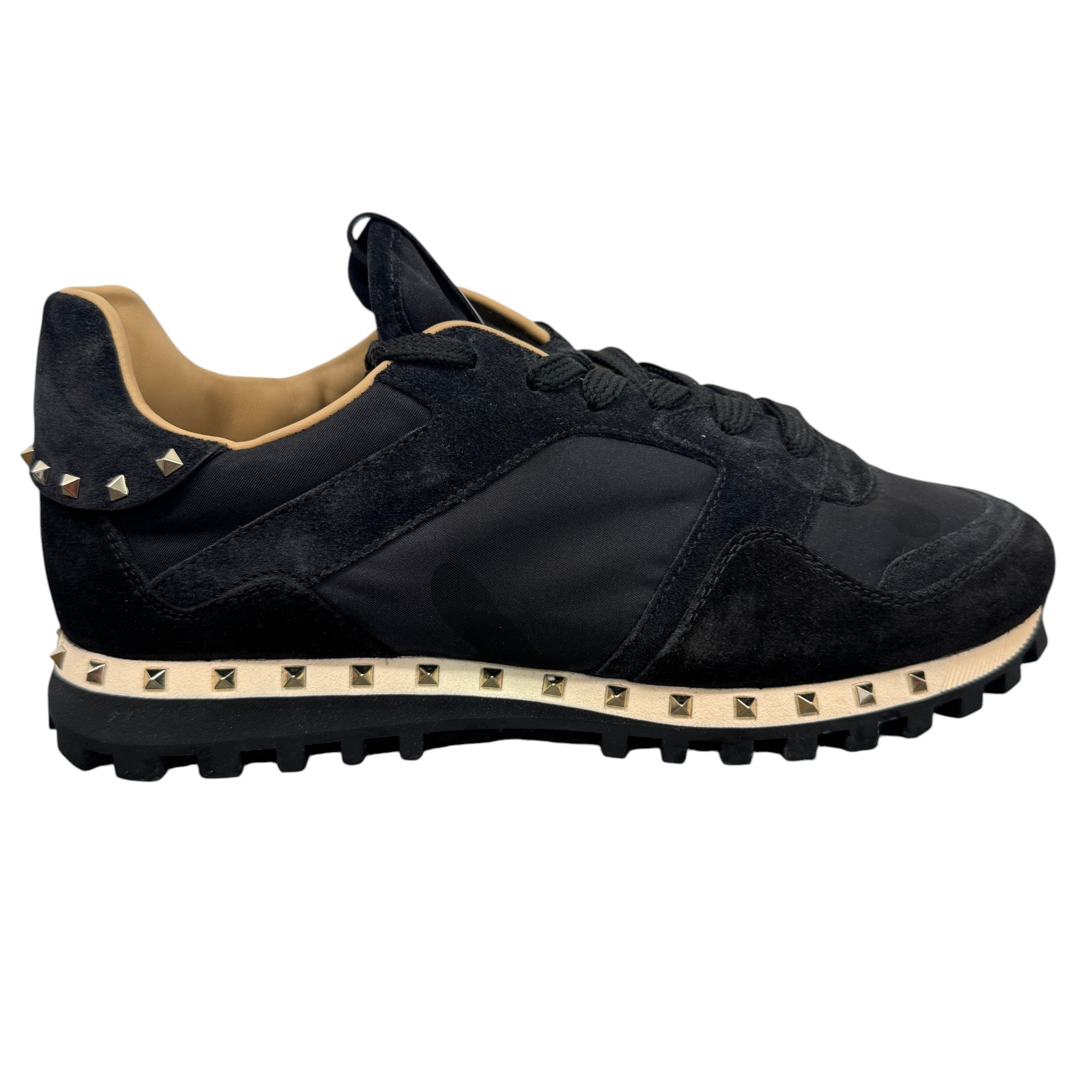 Men's Rockstud Low Trainers Black Size EU 41 / UK 7