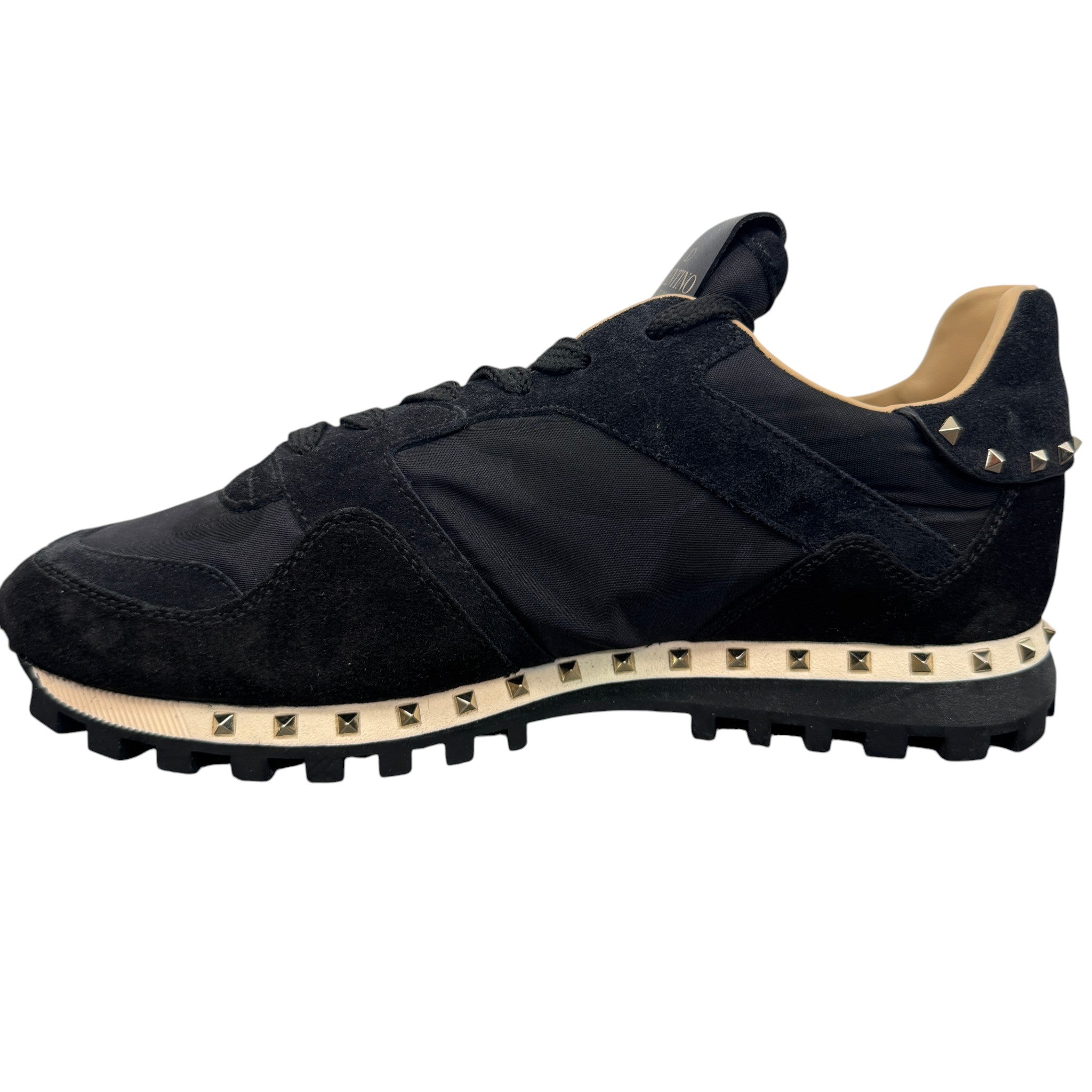 Men's Rockstud Low Trainers Black Size EU 41 / UK 7