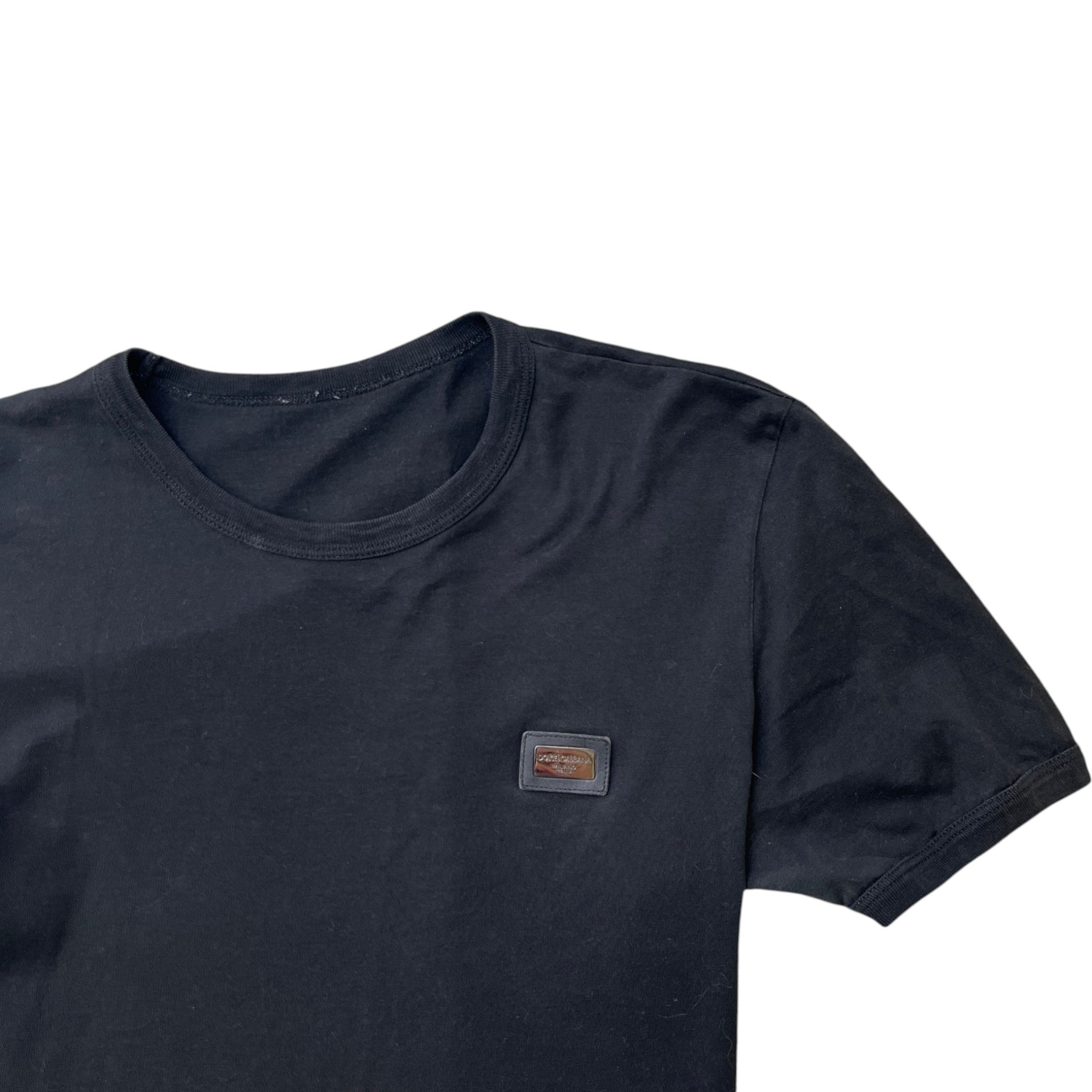 Men's Plaque Logo T-Shirt Black Size M