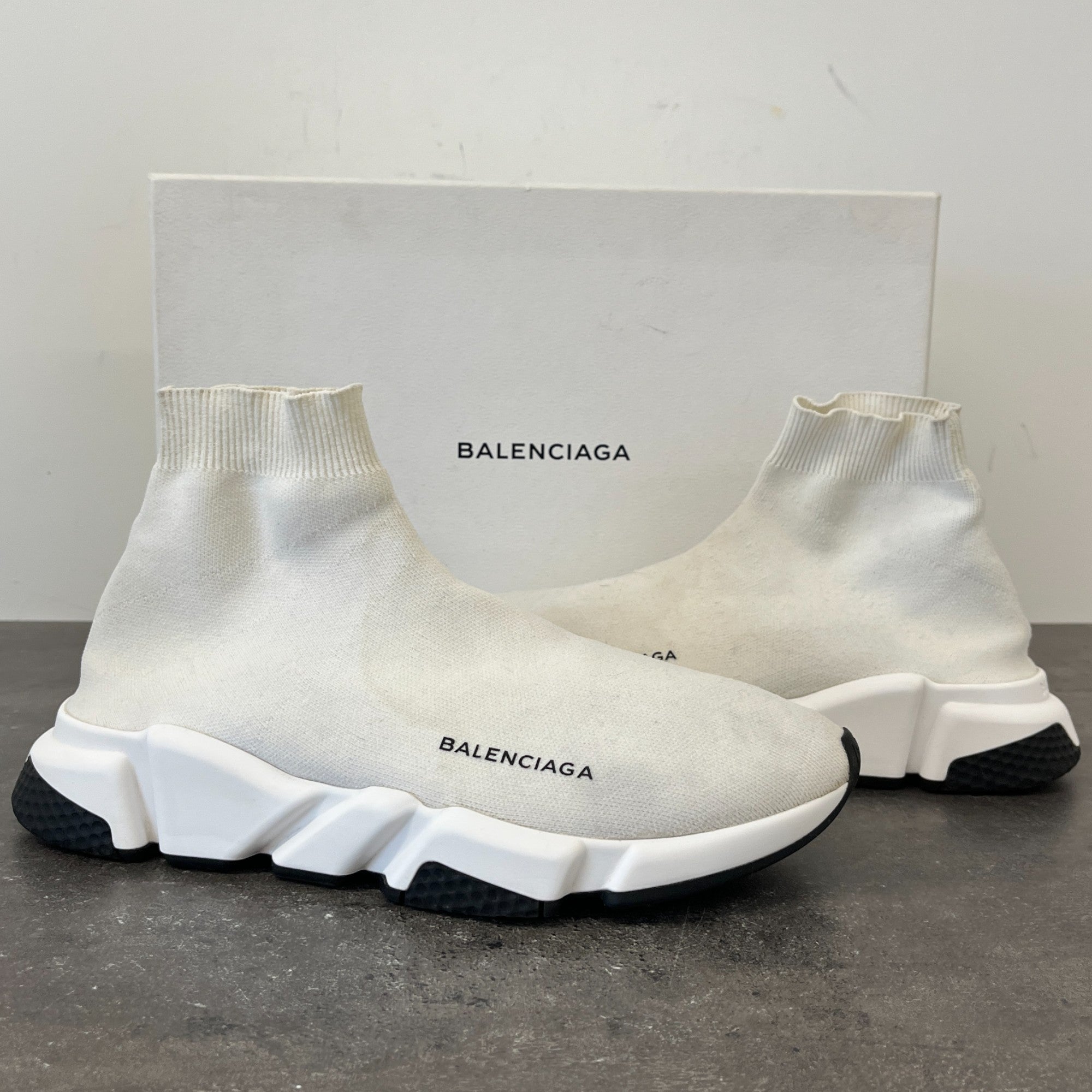 Men's Speed Sock High Trainers White Size EU 41 / UK 7