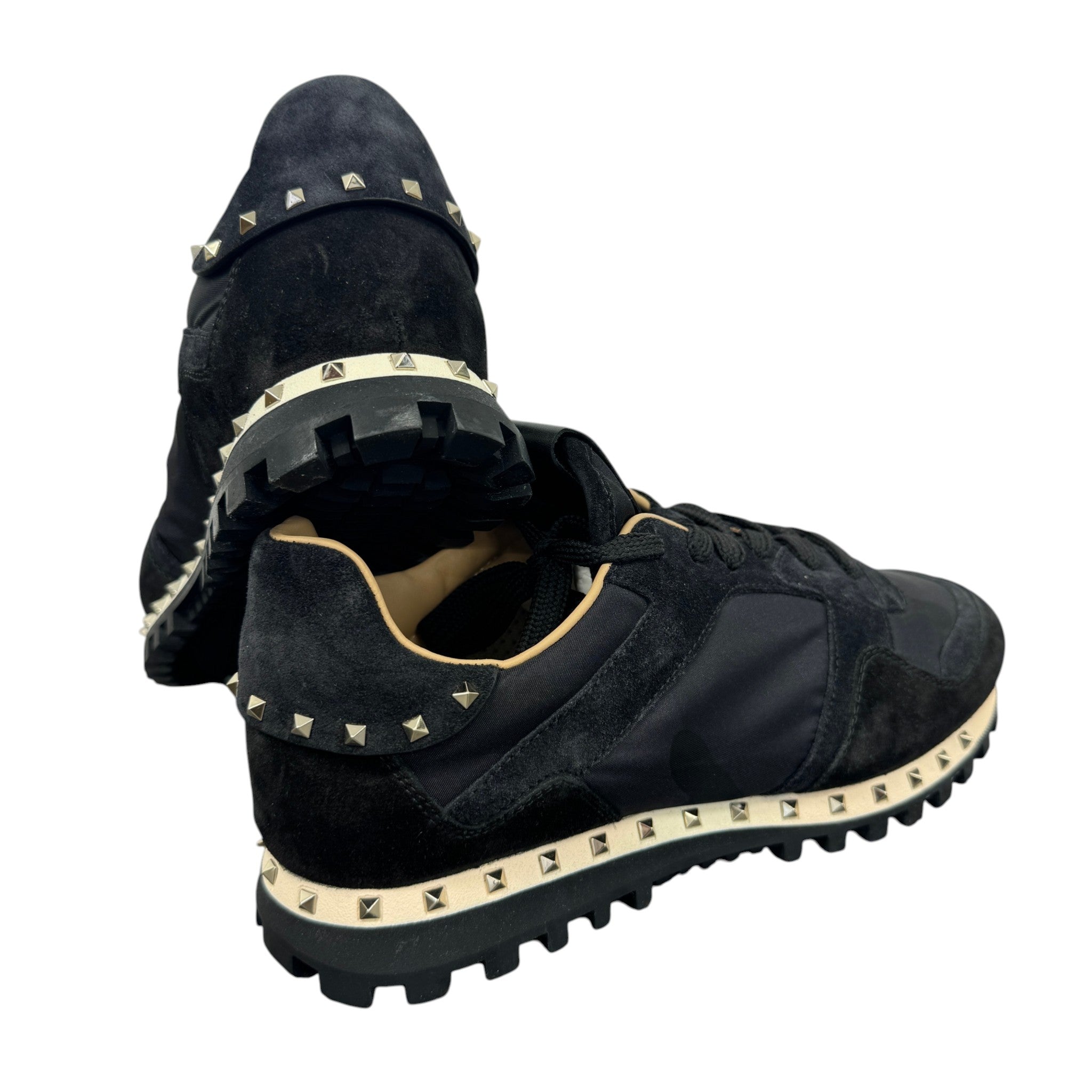 Men's Rockstud Low Trainers Black Size EU 41 / UK 7
