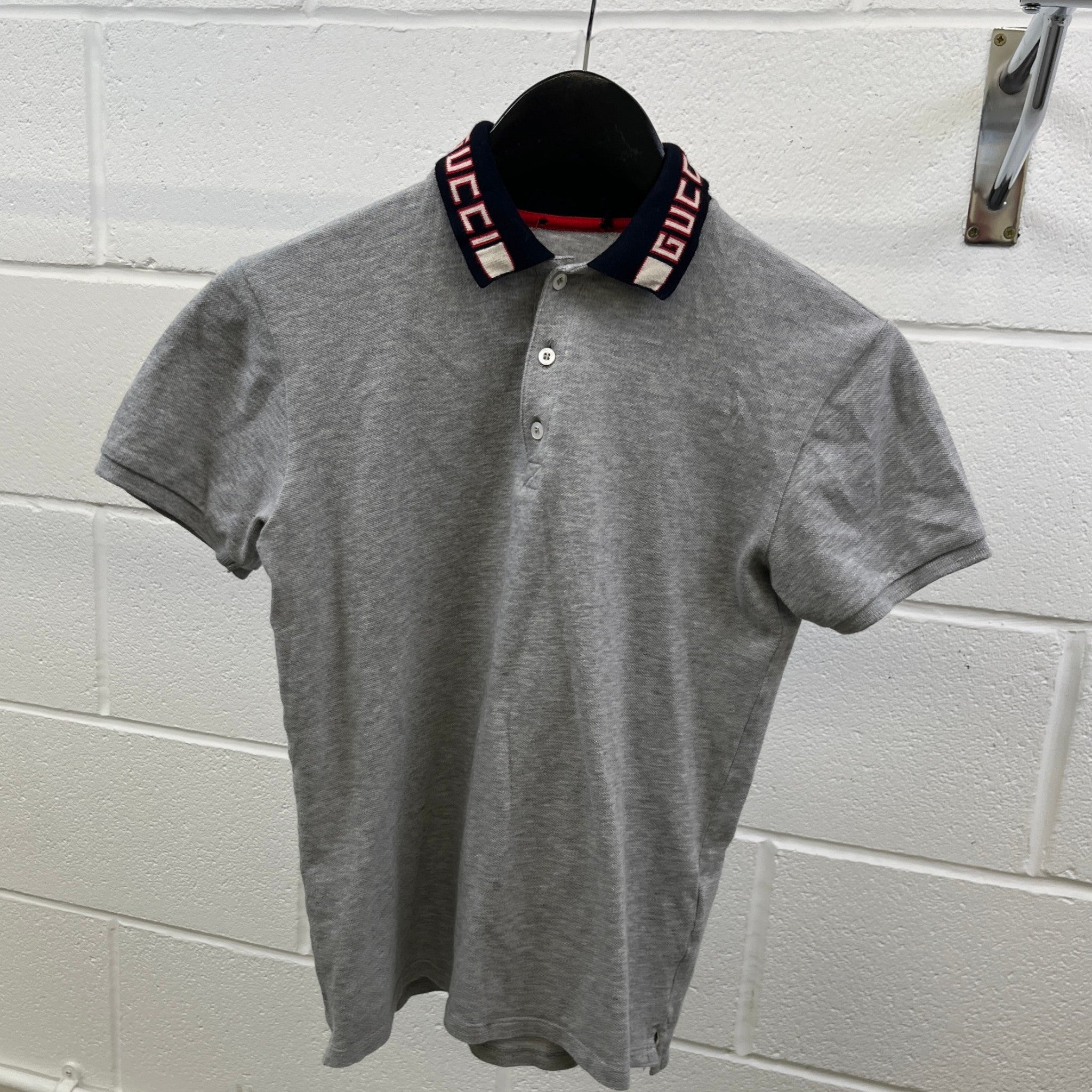 Men's Collar Logo Boys Size 12Years Polo Shirt Grey Size 12Y