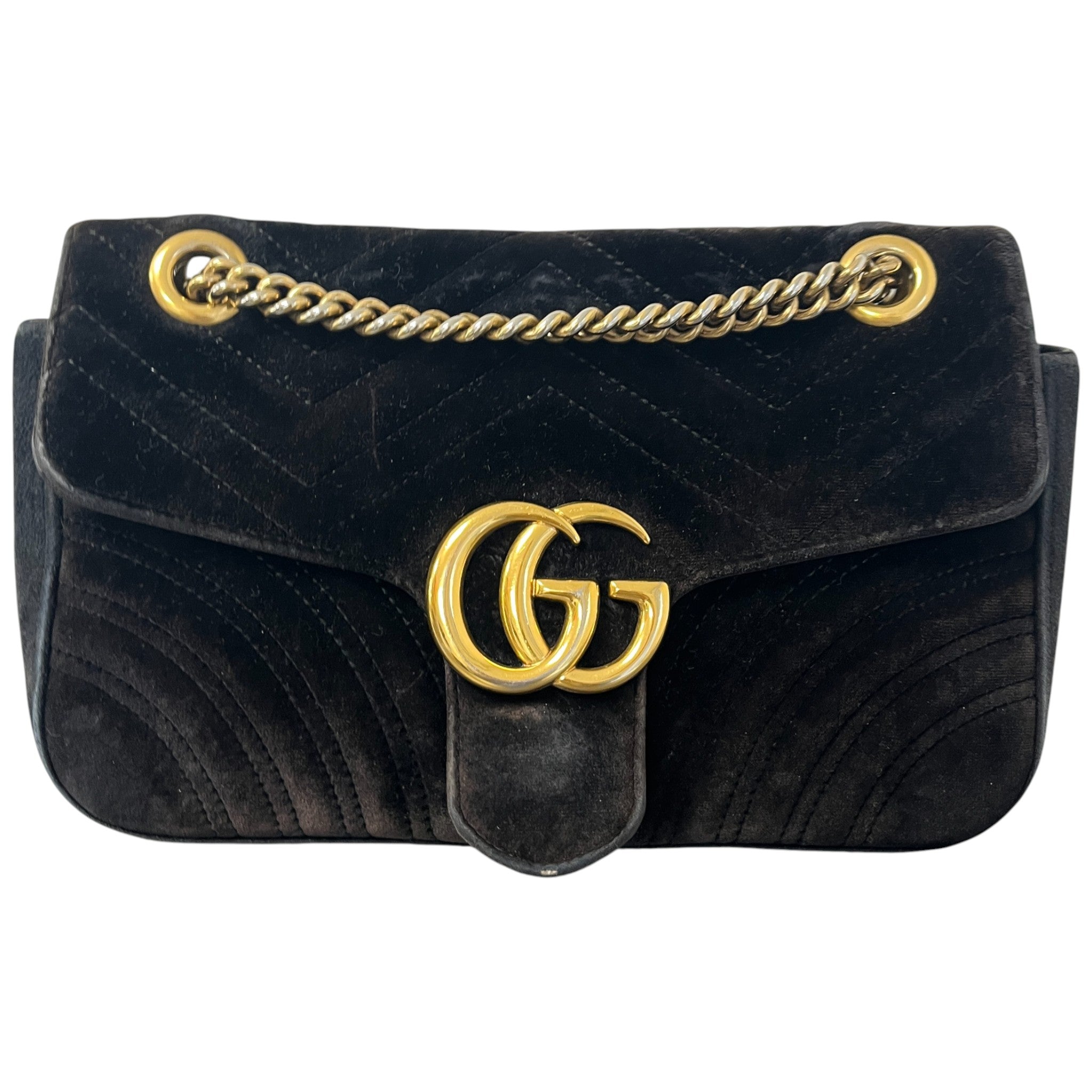 Women's Gg Marmont Small Velvet Bag Black