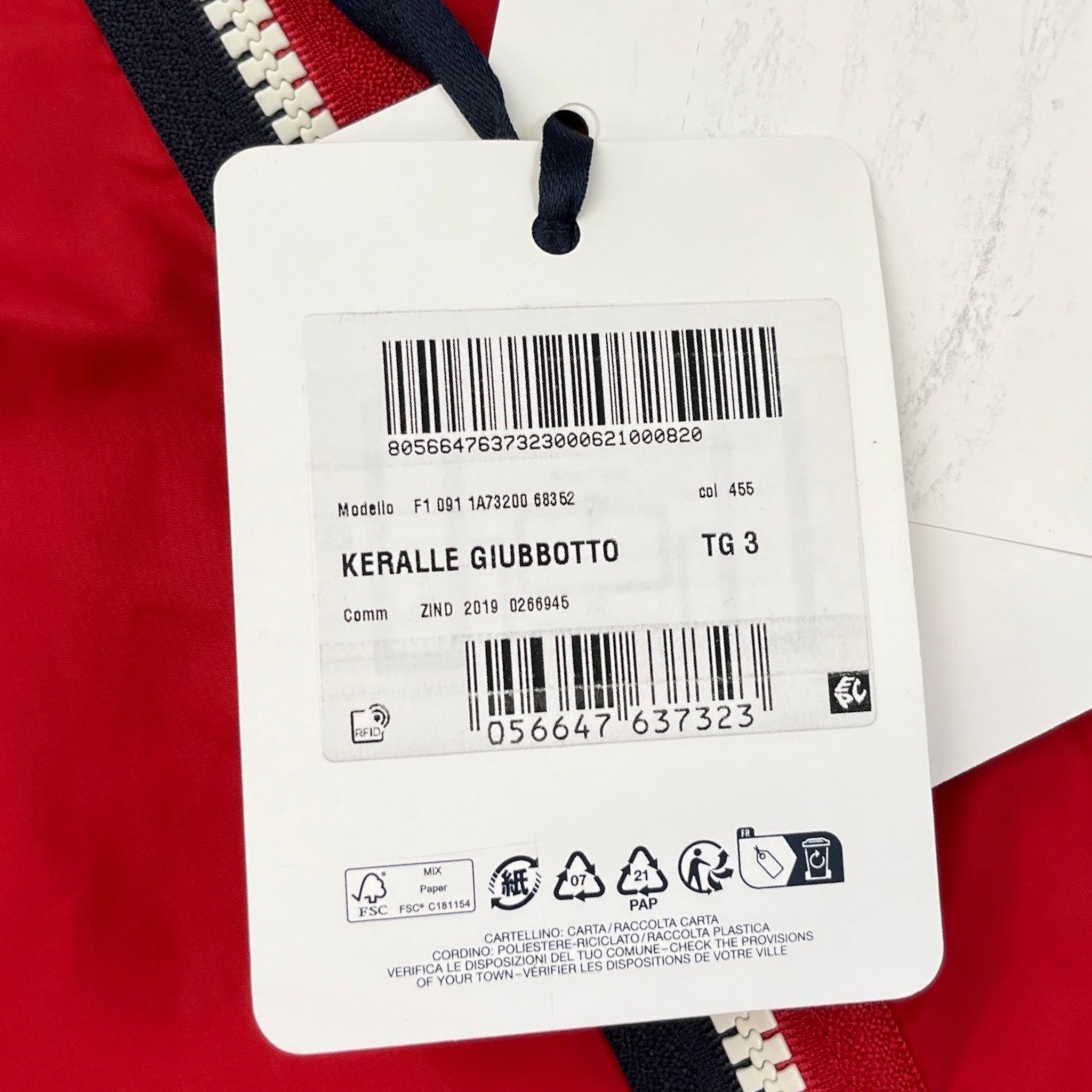 Men's Keralle Windbreaker Red Size 3 / L