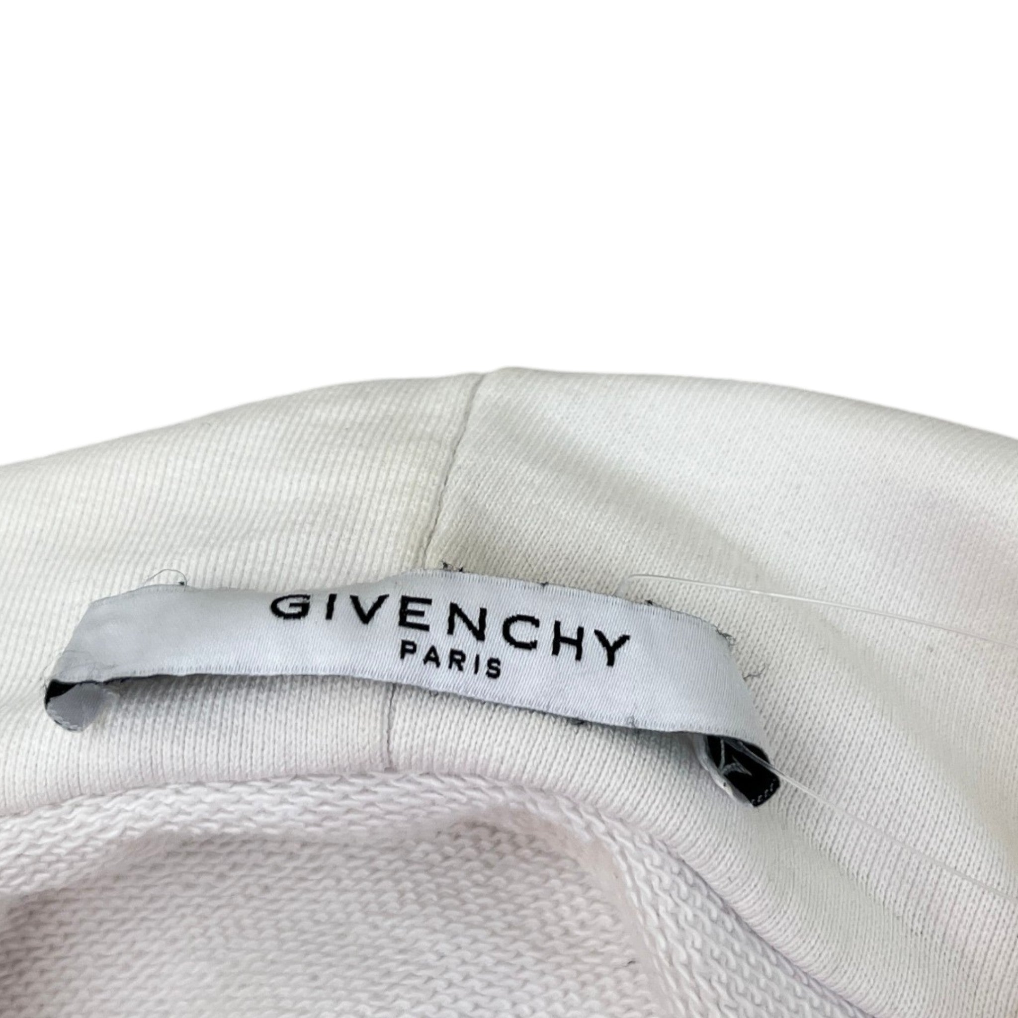 Men's Logo Print Hoodie White Size S