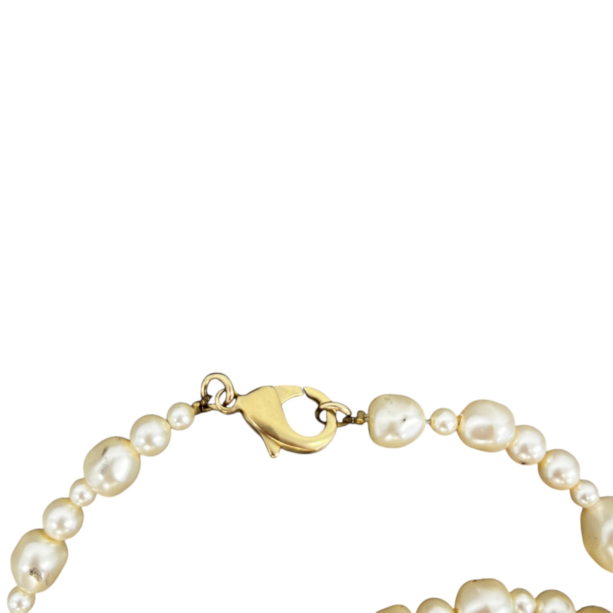 Women's Long Pearl Necklace Cream