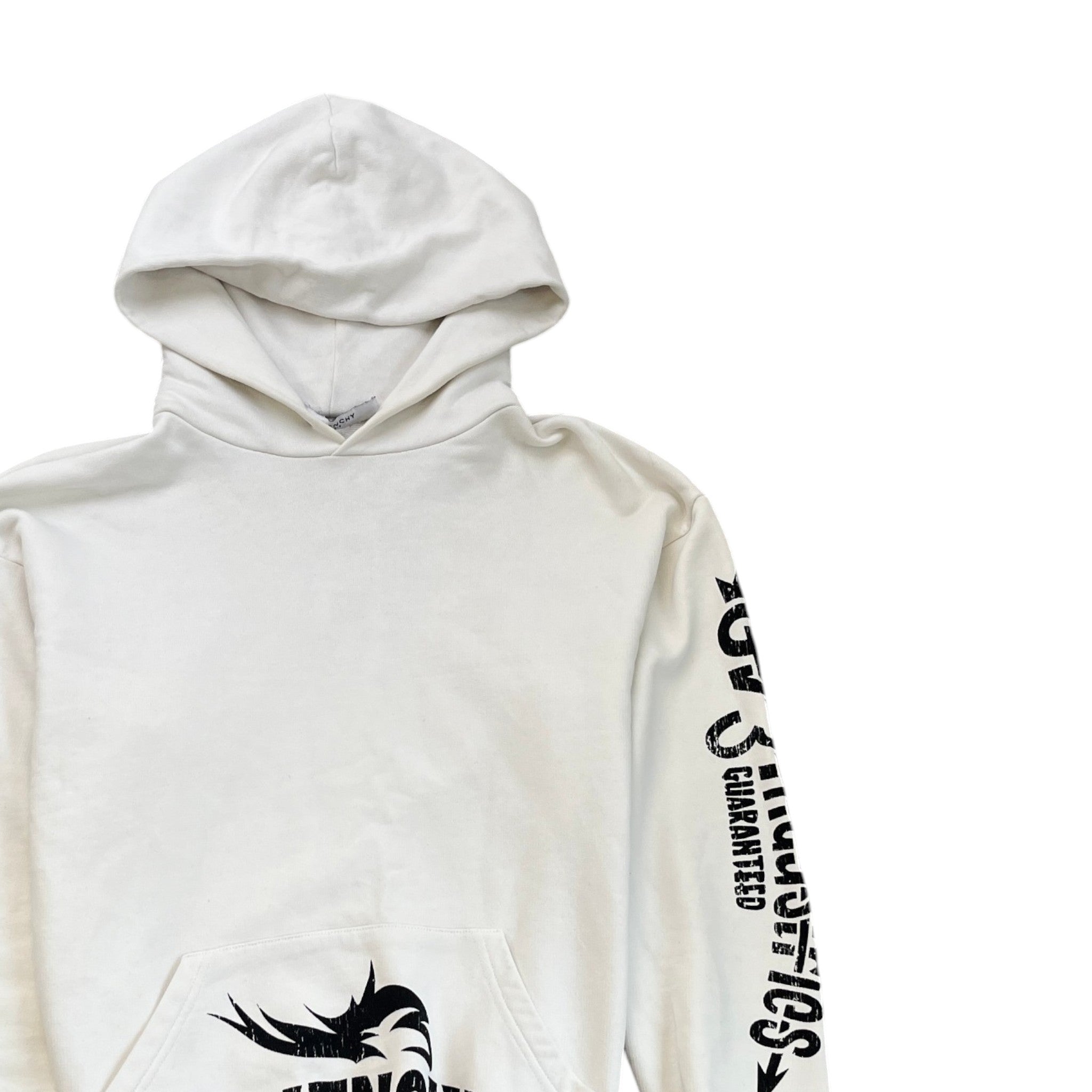 Men's Logo Print Hoodie White Size S