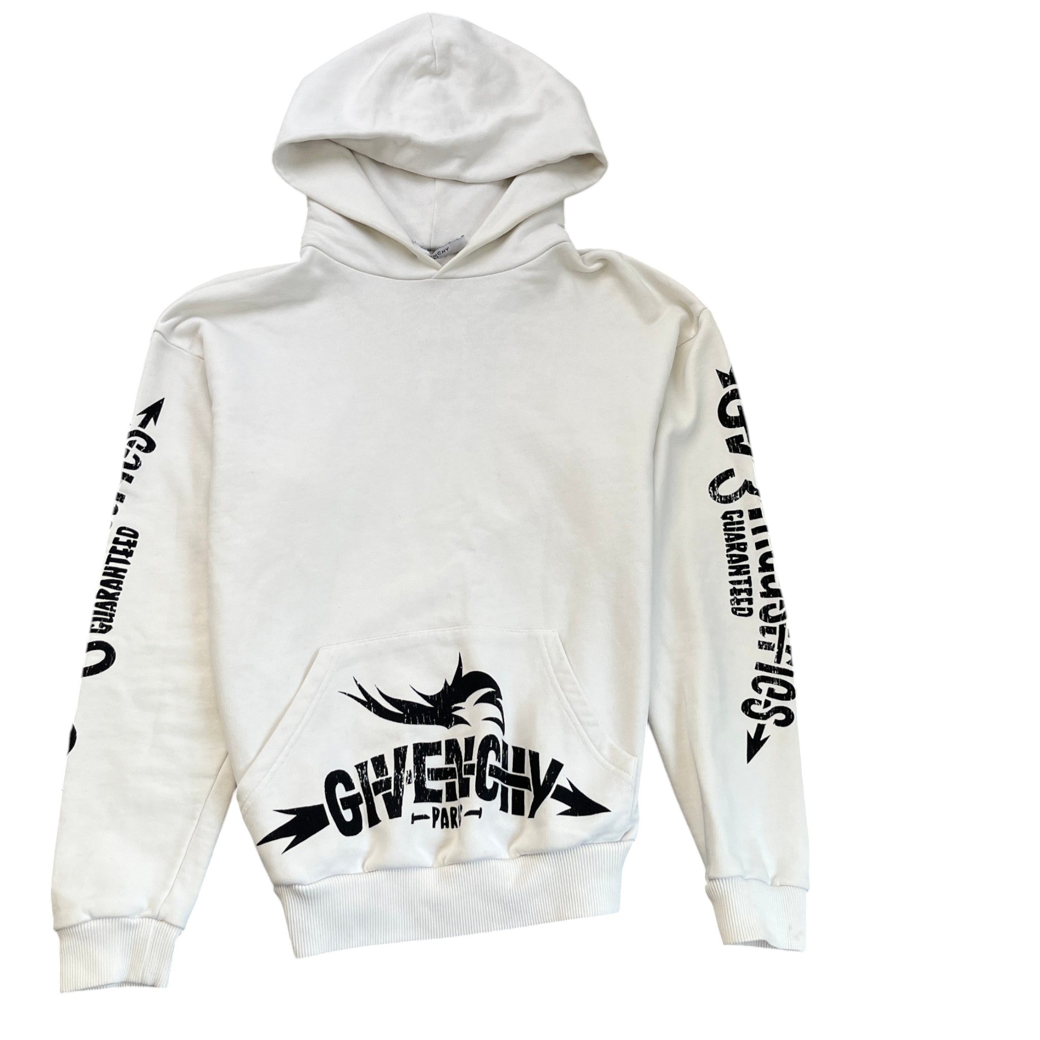 Men's Logo Print Hoodie White Size S