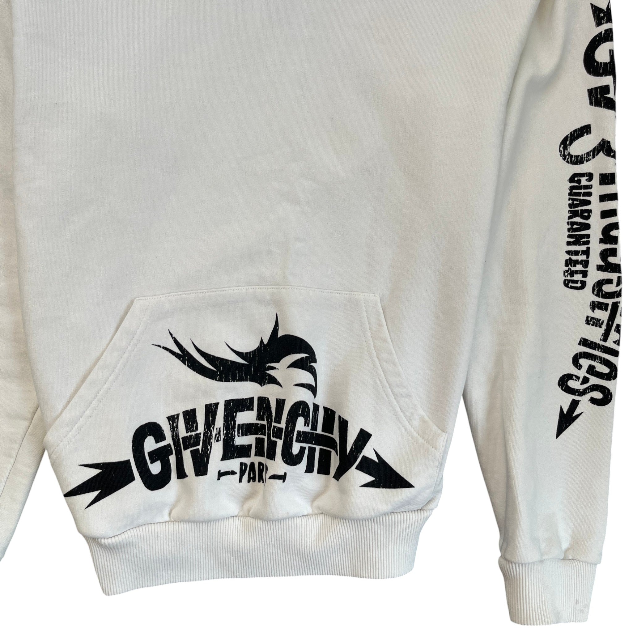 Men's Logo Print Hoodie White Size S