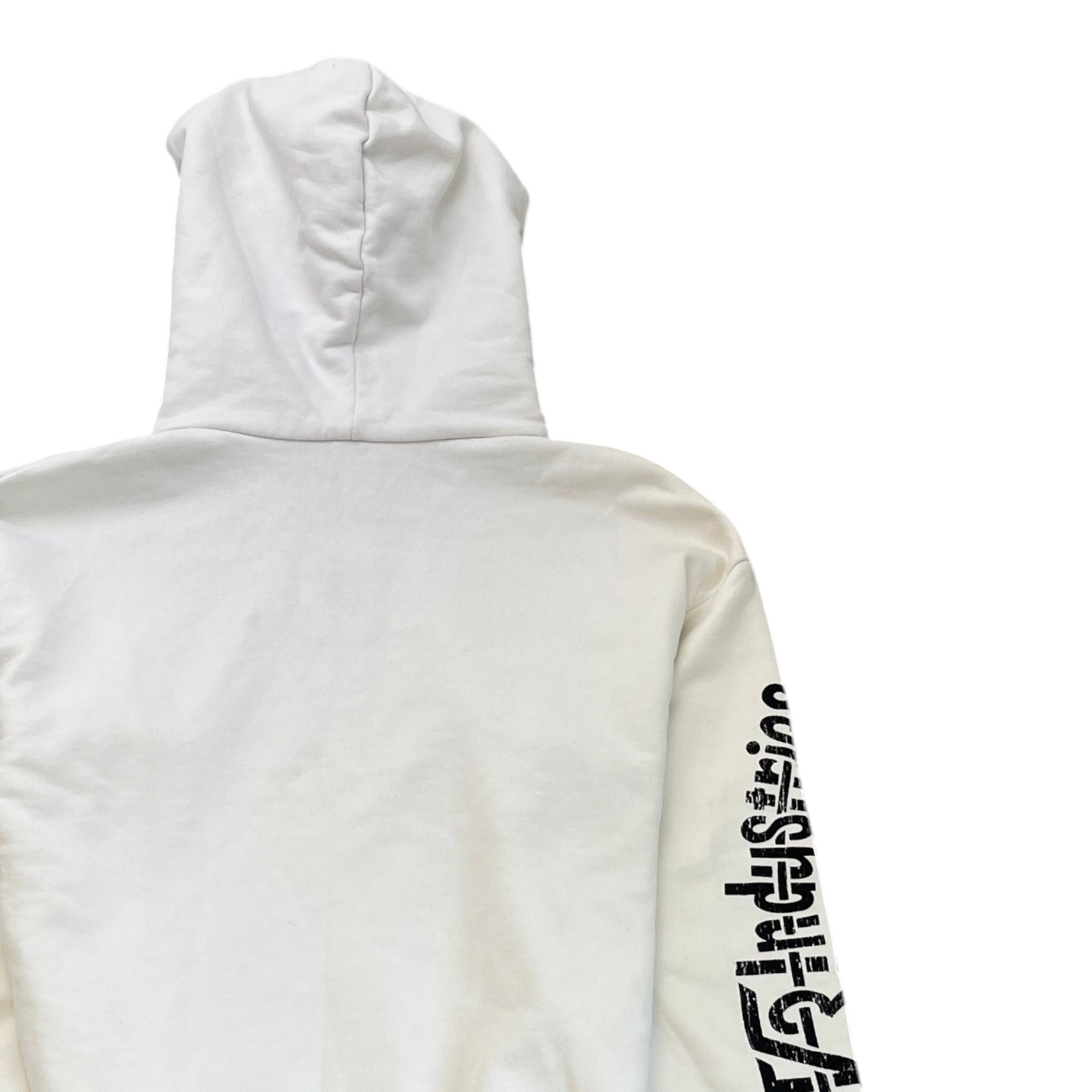 Men's Logo Print Hoodie White Size S