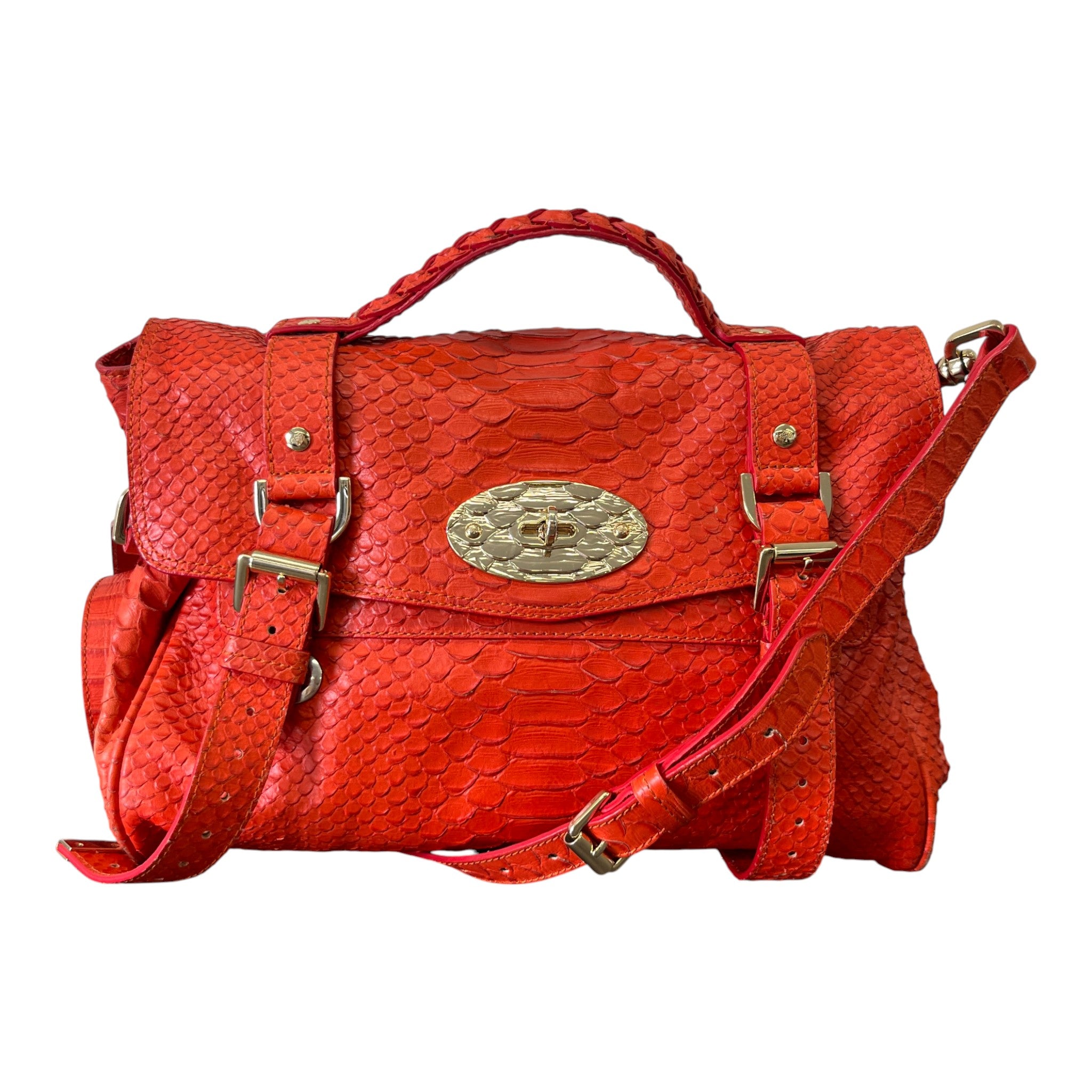 Women's Alexia Python Handbag Burnt Orange
