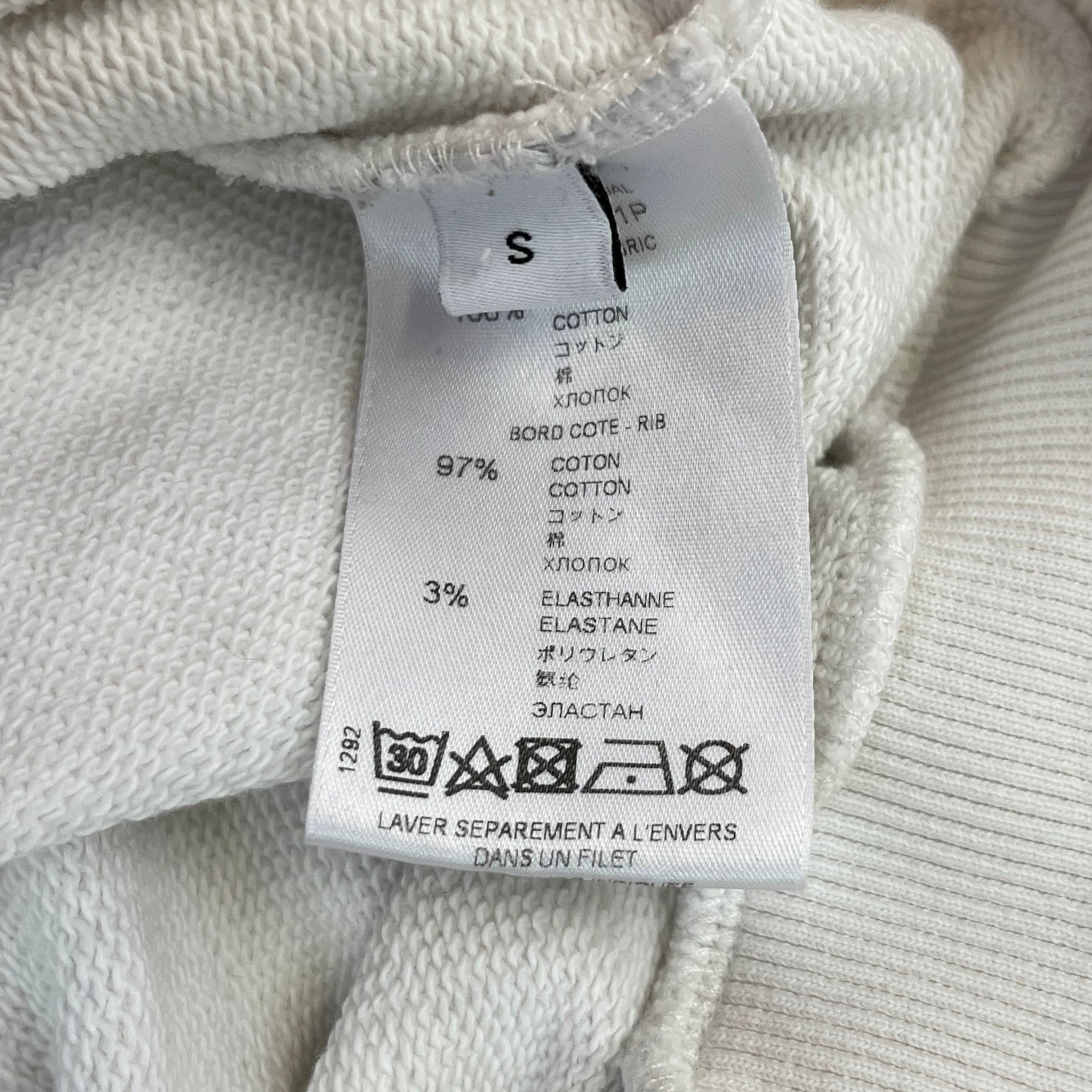 Men's Logo Print Hoodie White Size S