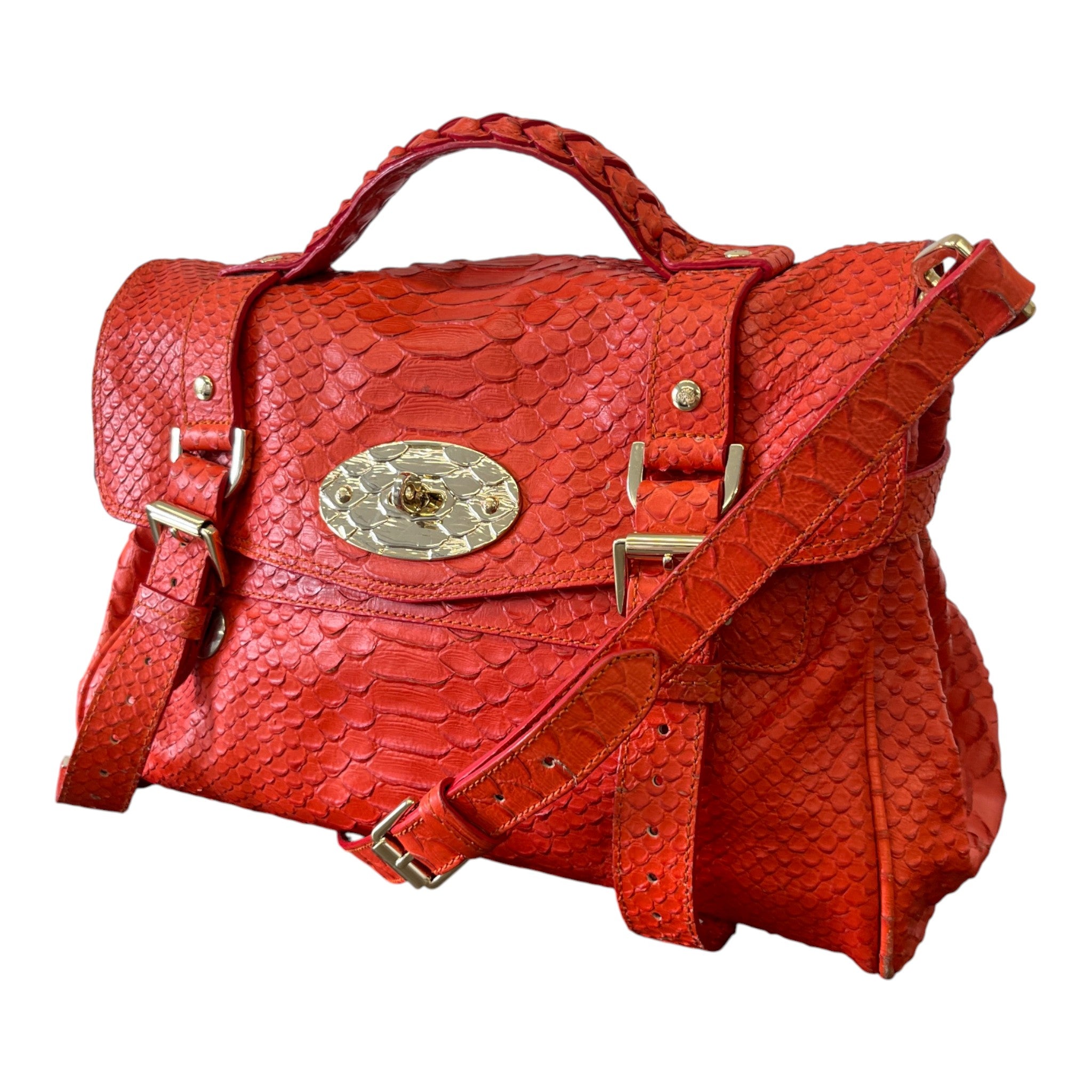 Women's Alexia Python Handbag Burnt Orange