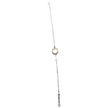 Women's White Gold And Diamond Love Chain Bracelet Silver