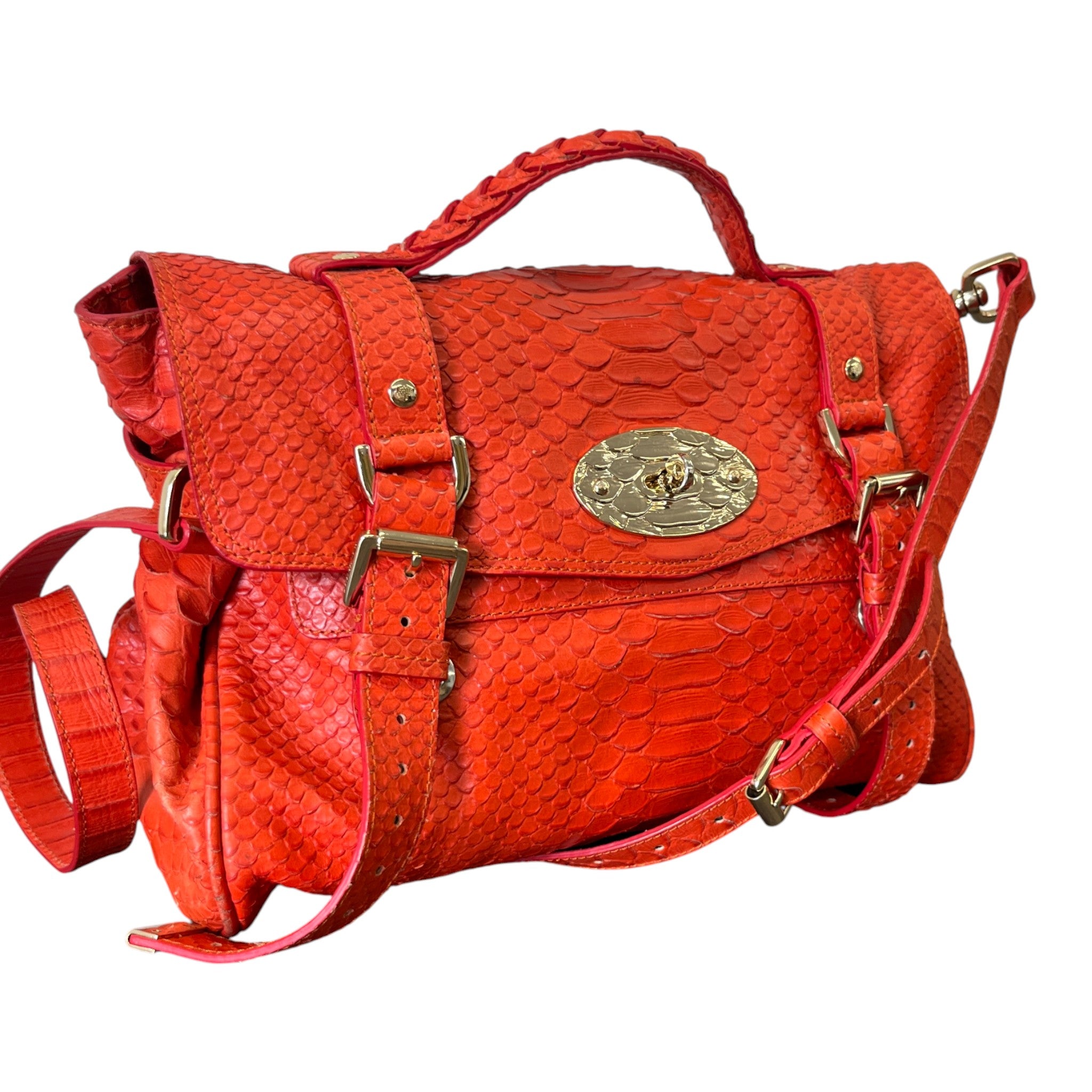 Women's Alexia Python Handbag Burnt Orange