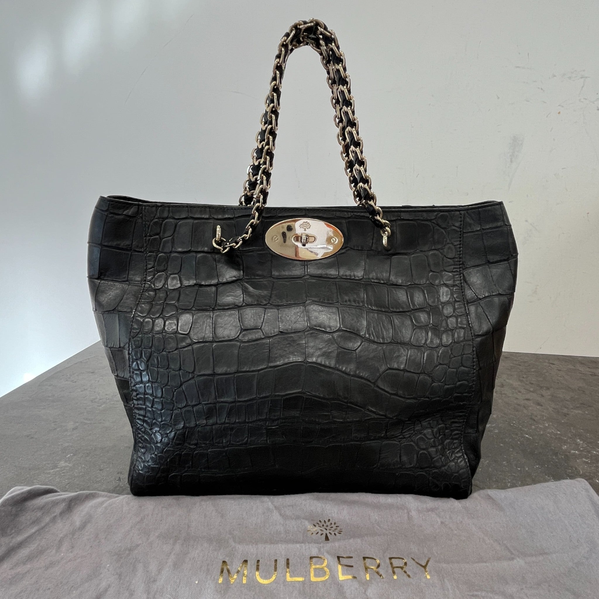 Women's Cecily Croc Print Handbag Black