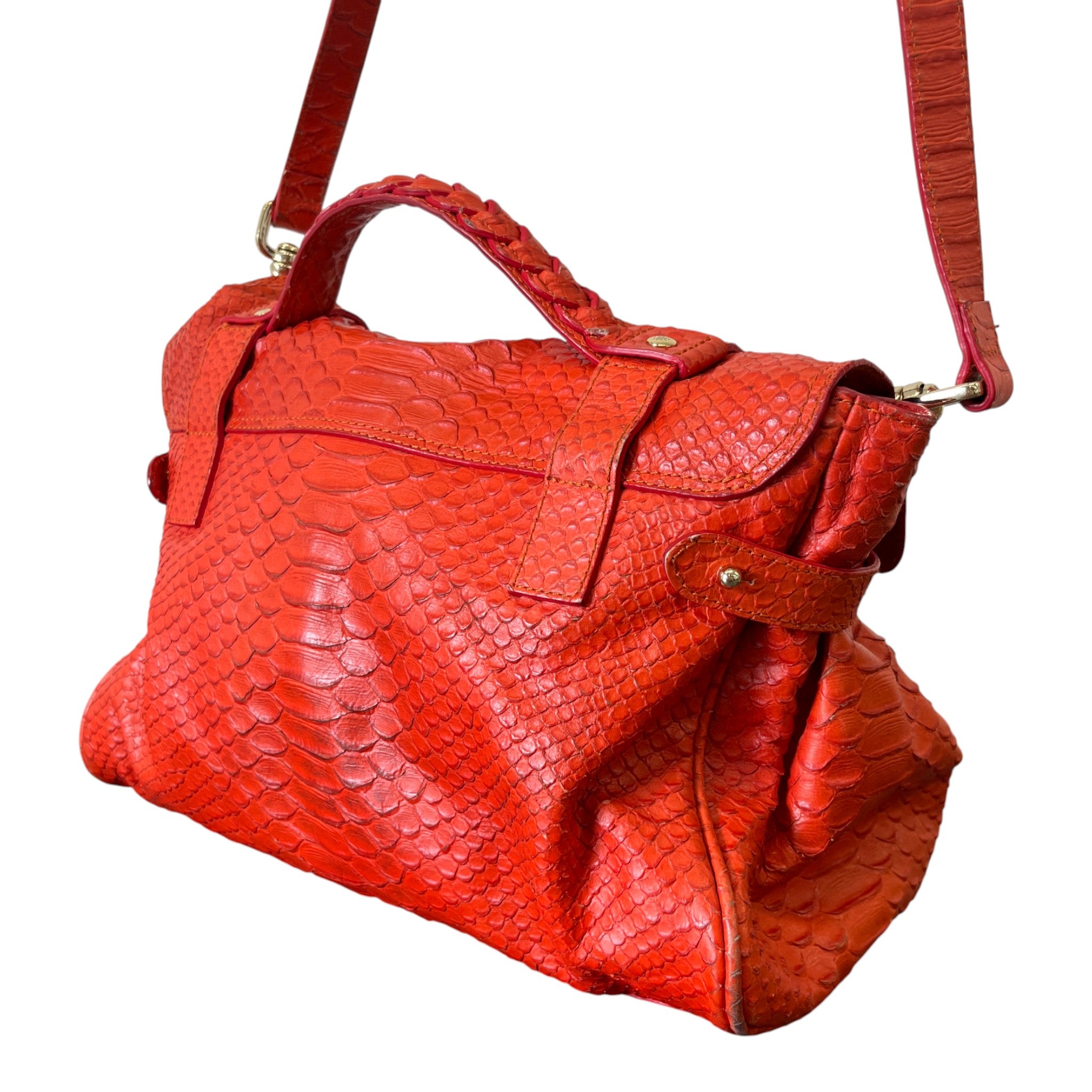 Women's Alexia Python Handbag Burnt Orange