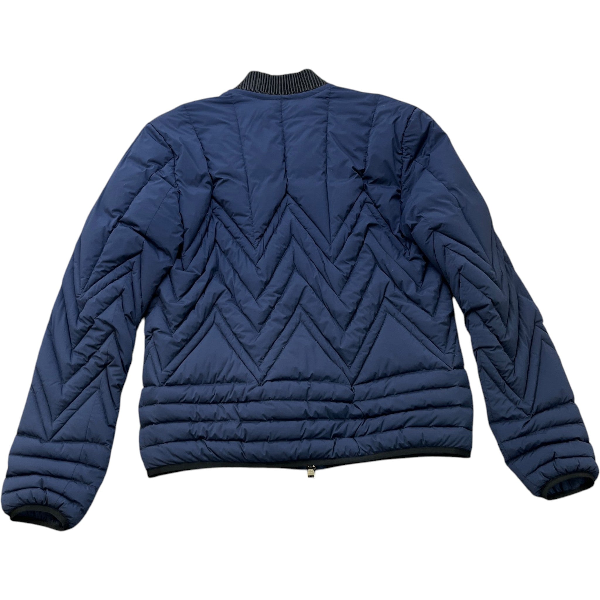 Men's Nylon Outer Shell Chevron Quilting Down Jacket Navy Size IT 48 / M