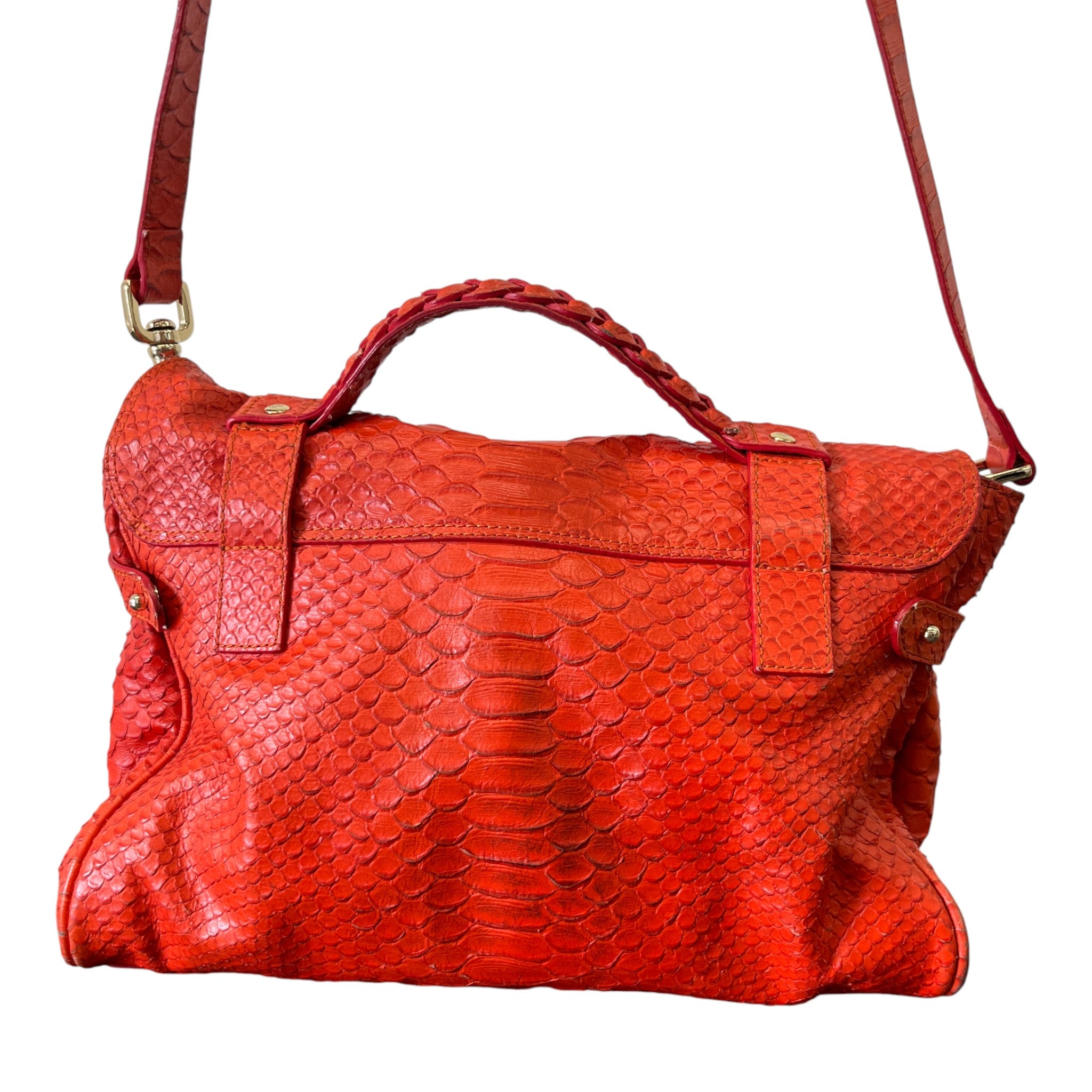 Women's Alexia Python Handbag Burnt Orange