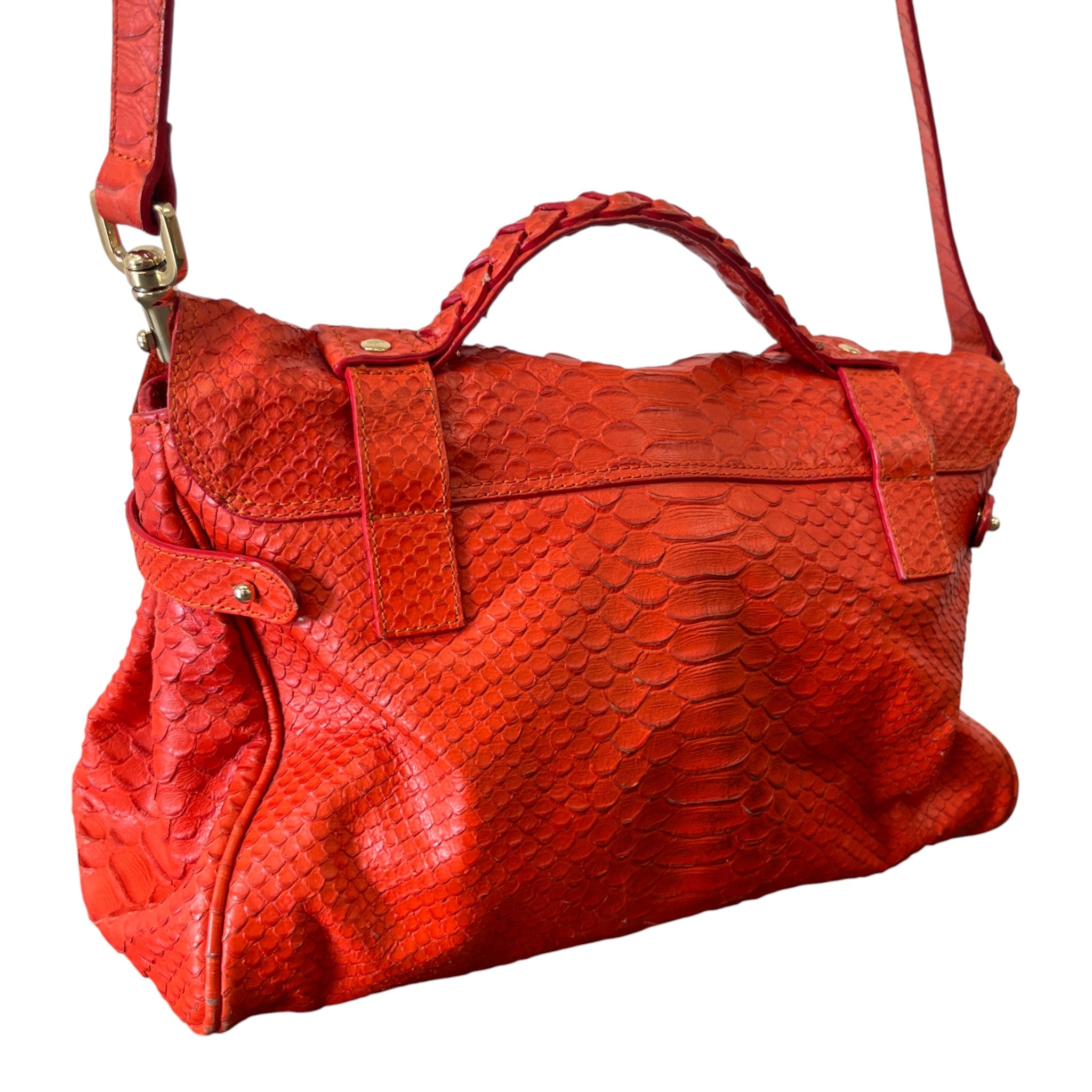 Women's Alexia Python Handbag Burnt Orange