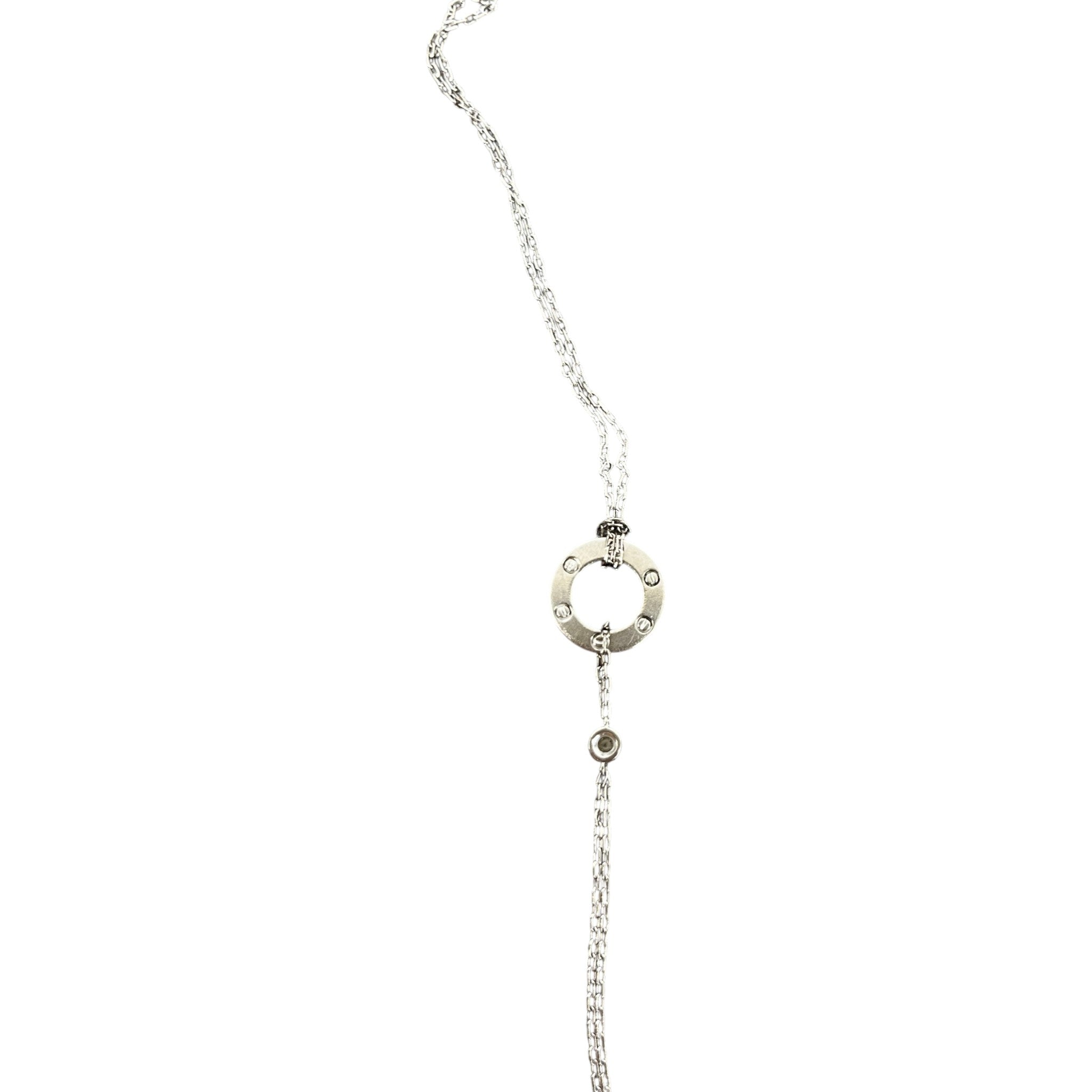Women's White Gold And Diamond Love Chain Bracelet Silver