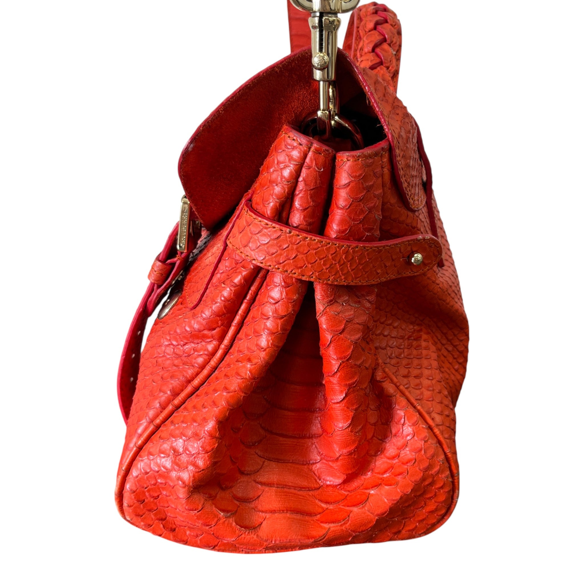 Women's Alexia Python Handbag Burnt Orange