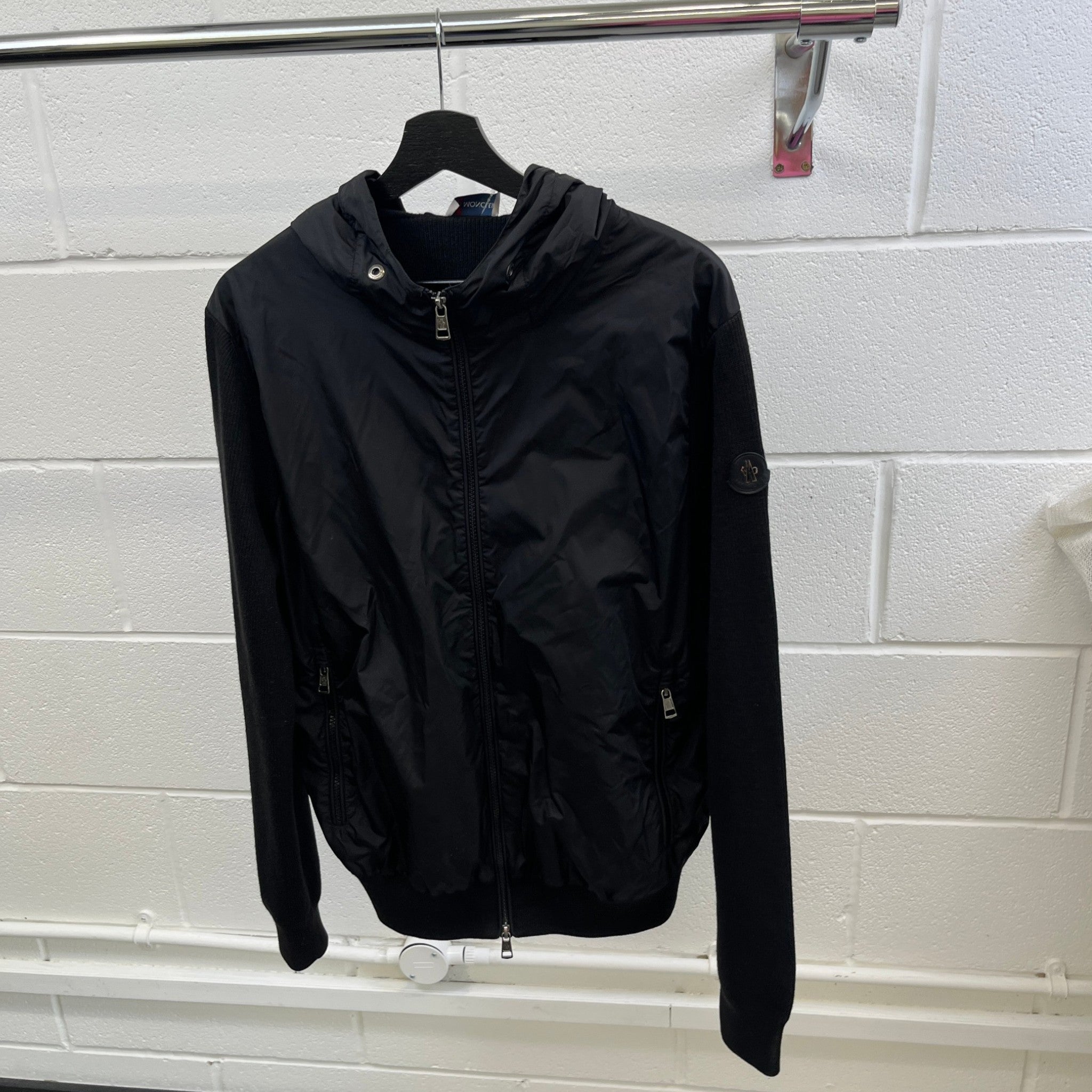 Men's Maglione Tricot Cardigan Jacket Black Size XL