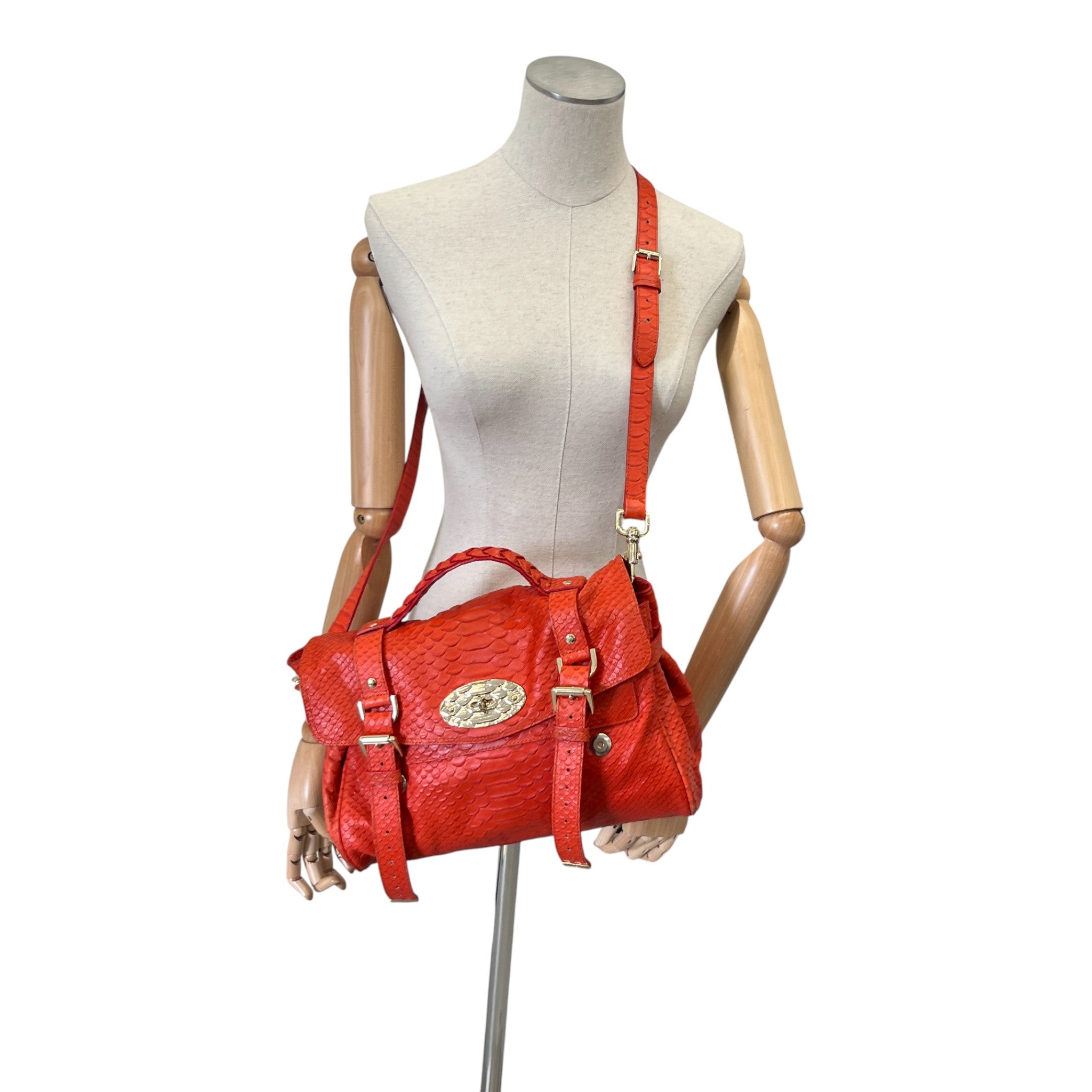 Women's Alexia Python Handbag Burnt Orange