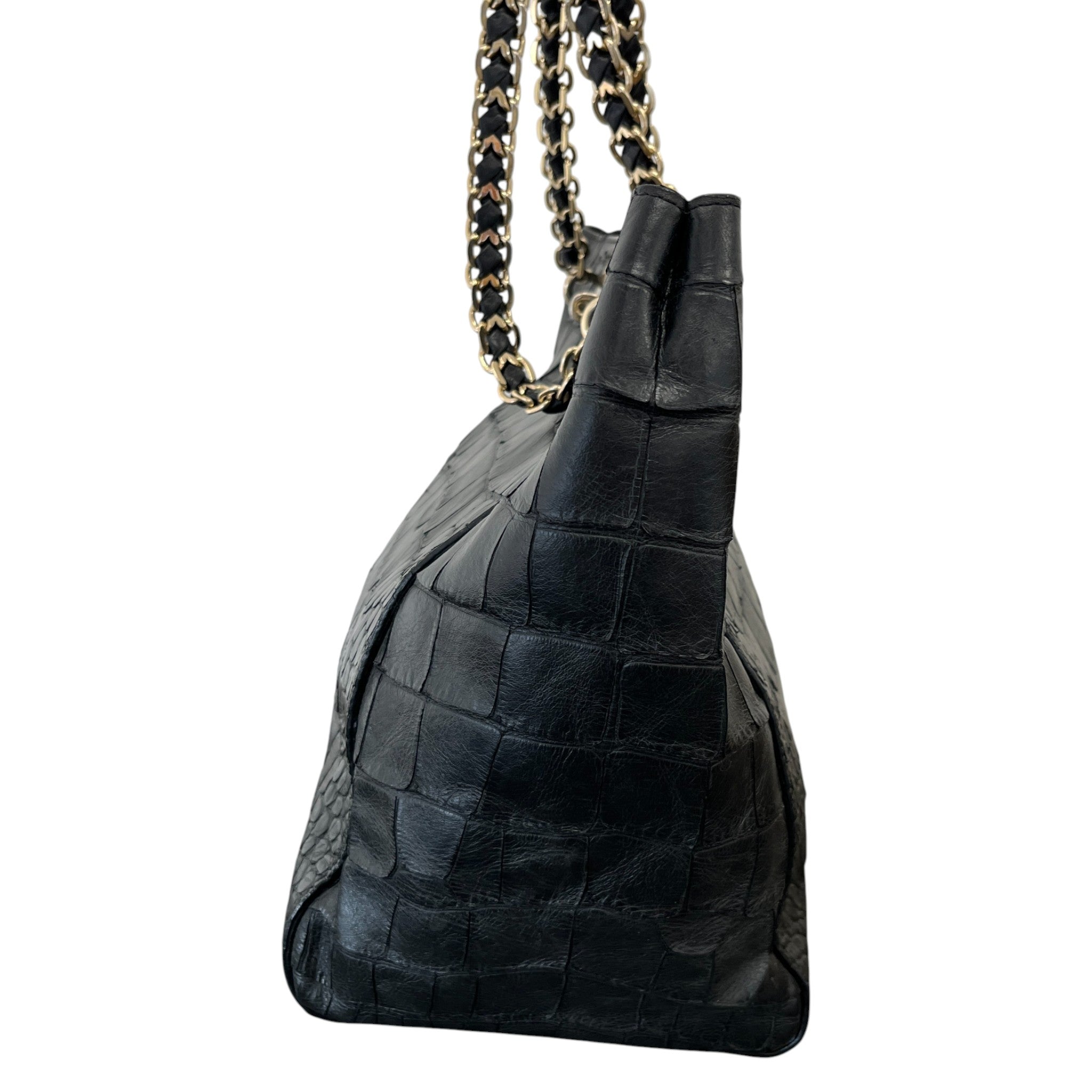 Women's Cecily Croc Print Handbag Black