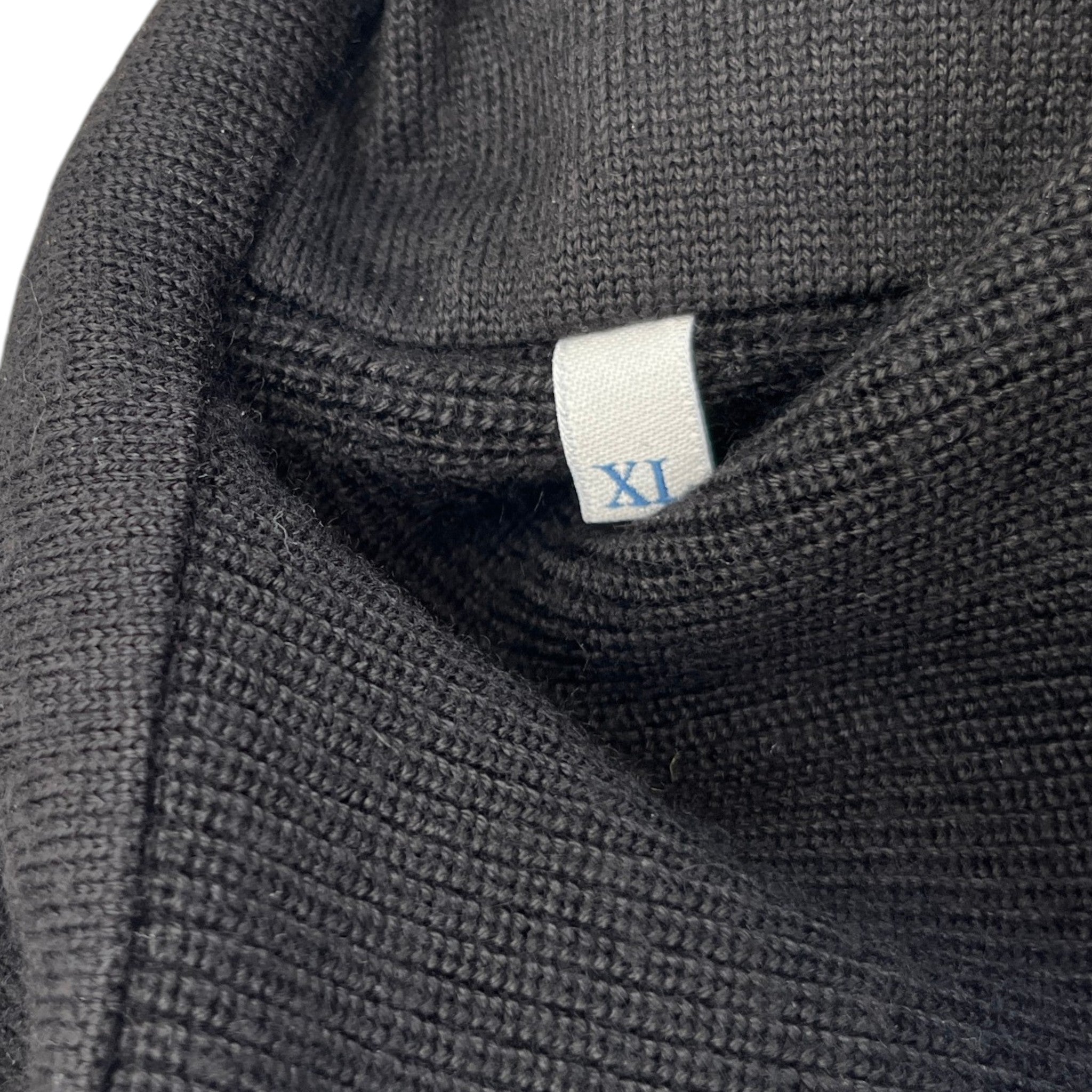 Men's Maglione Tricot Cardigan Jacket Black Size XL