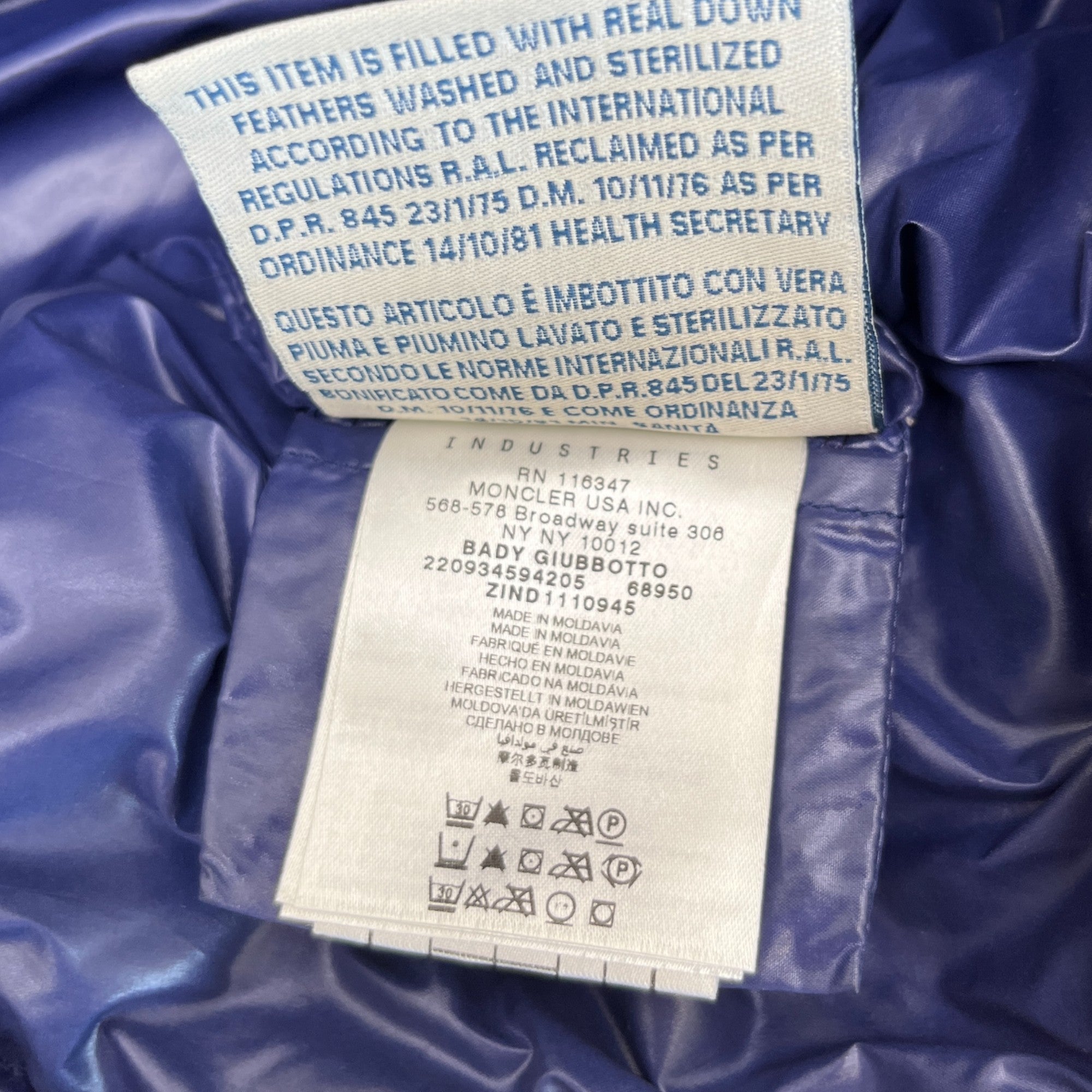 Women's Bady Down Jacket Purple Size 1 / UK 10