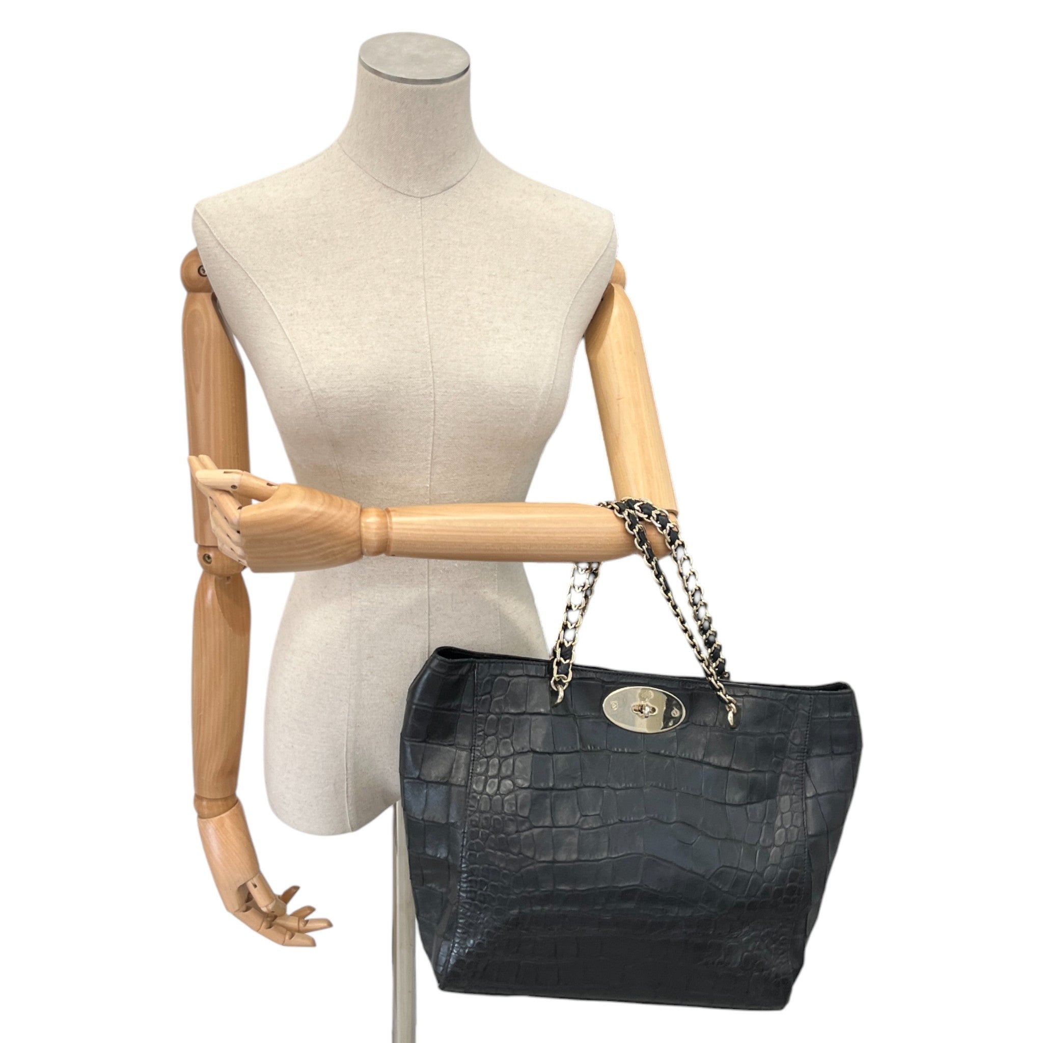 Women's Cecily Croc Print Handbag Black