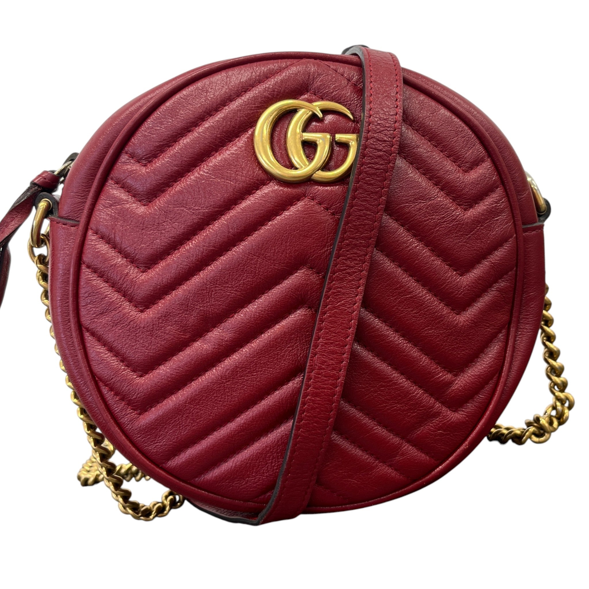 Women's Gg Marmont Round Bag Red