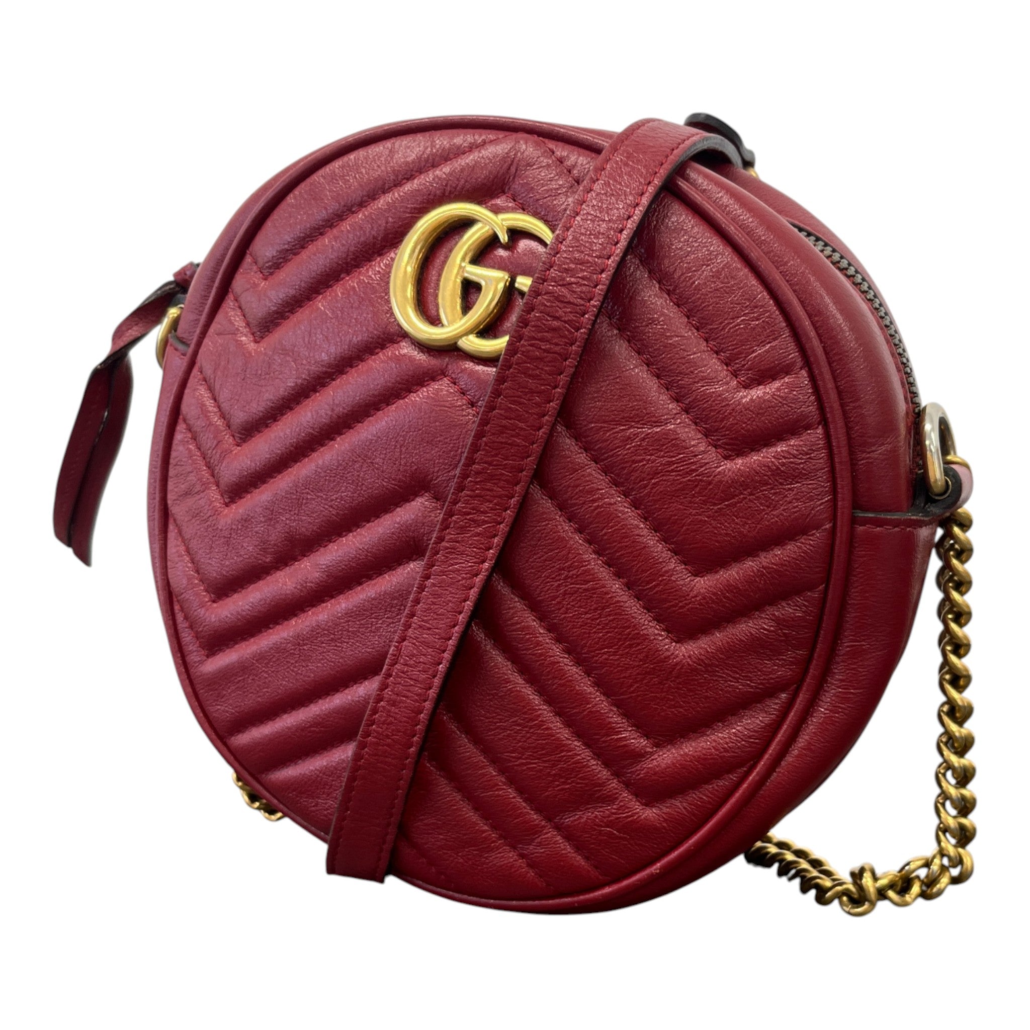 Women's Gg Marmont Round Bag Red
