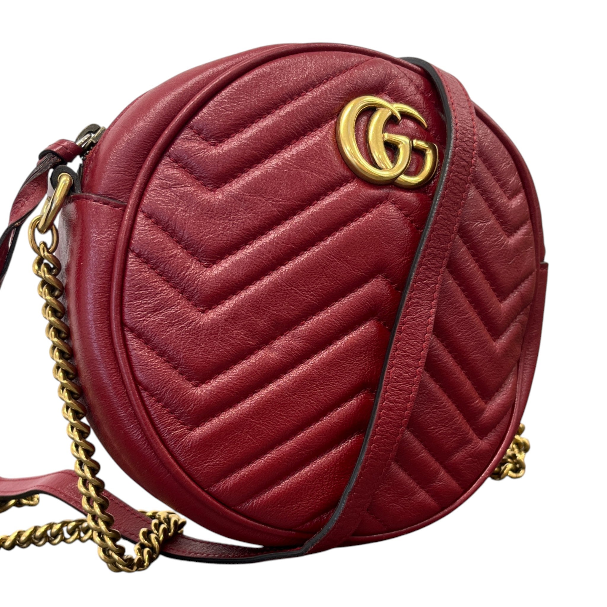 Women's Gg Marmont Round Bag Red