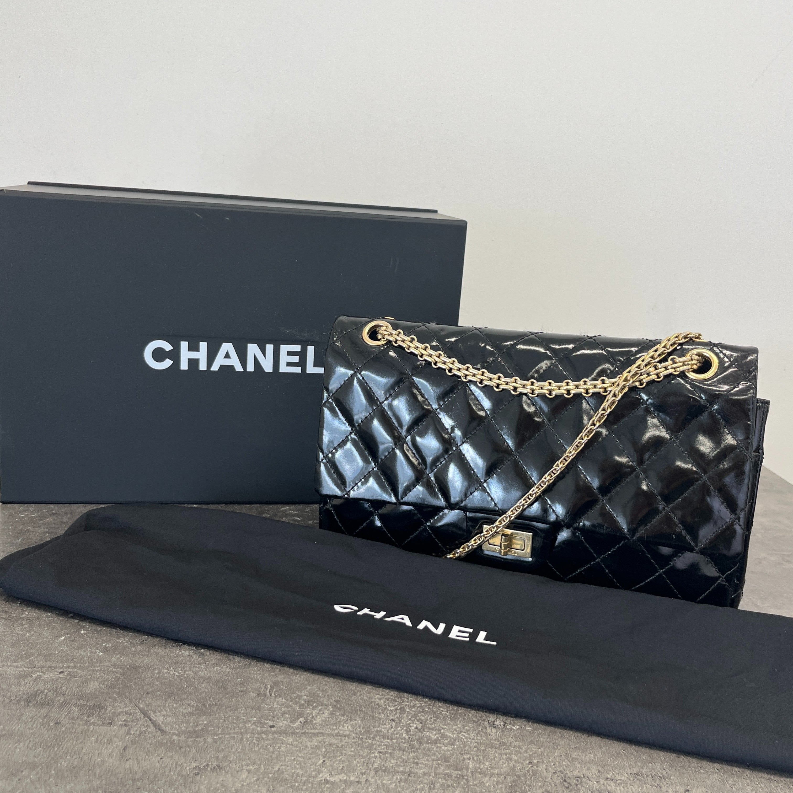 Women's 2.55 Reissue Flap Patent Bag Black