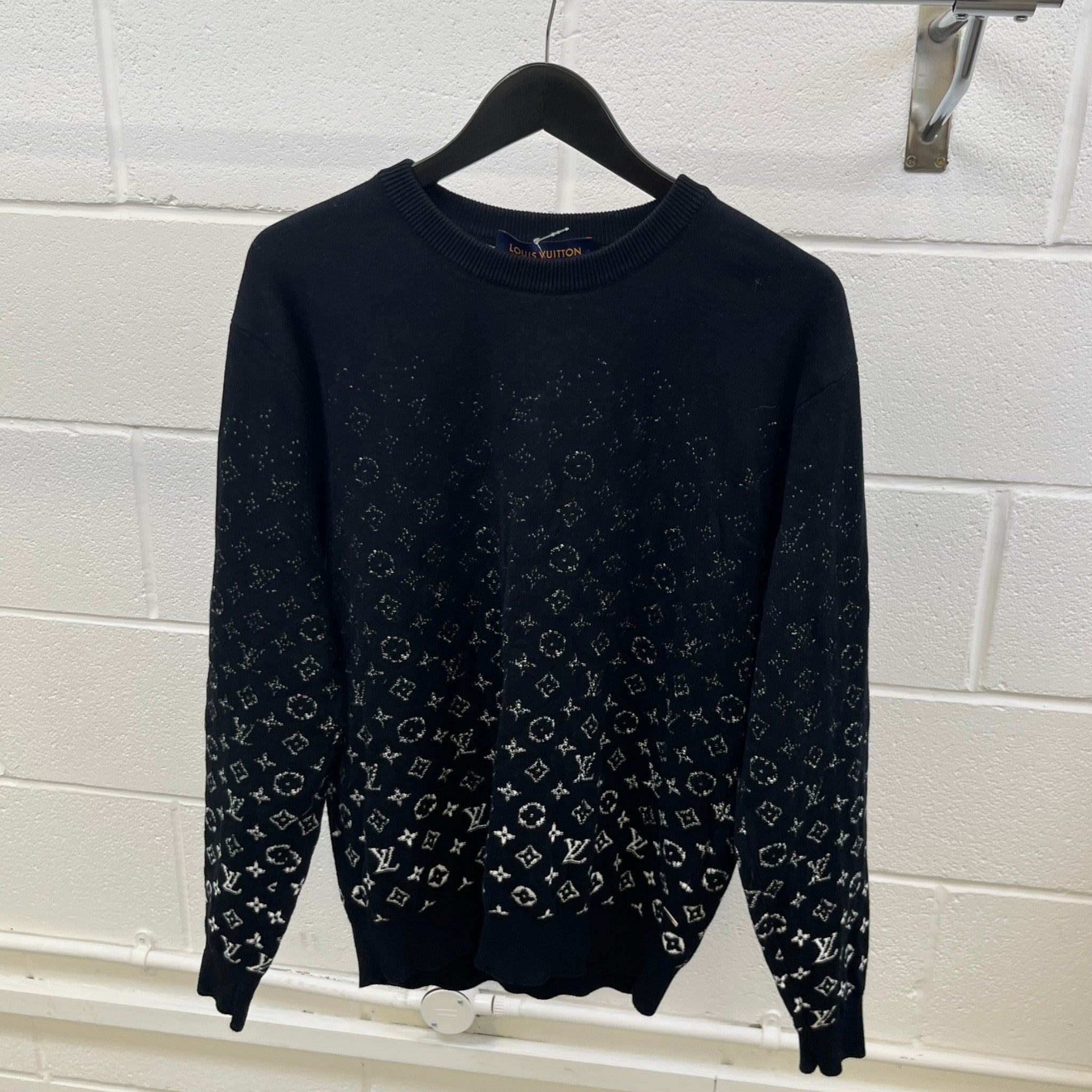 Men's Gradient Monogram Sweatshirt Black Size M